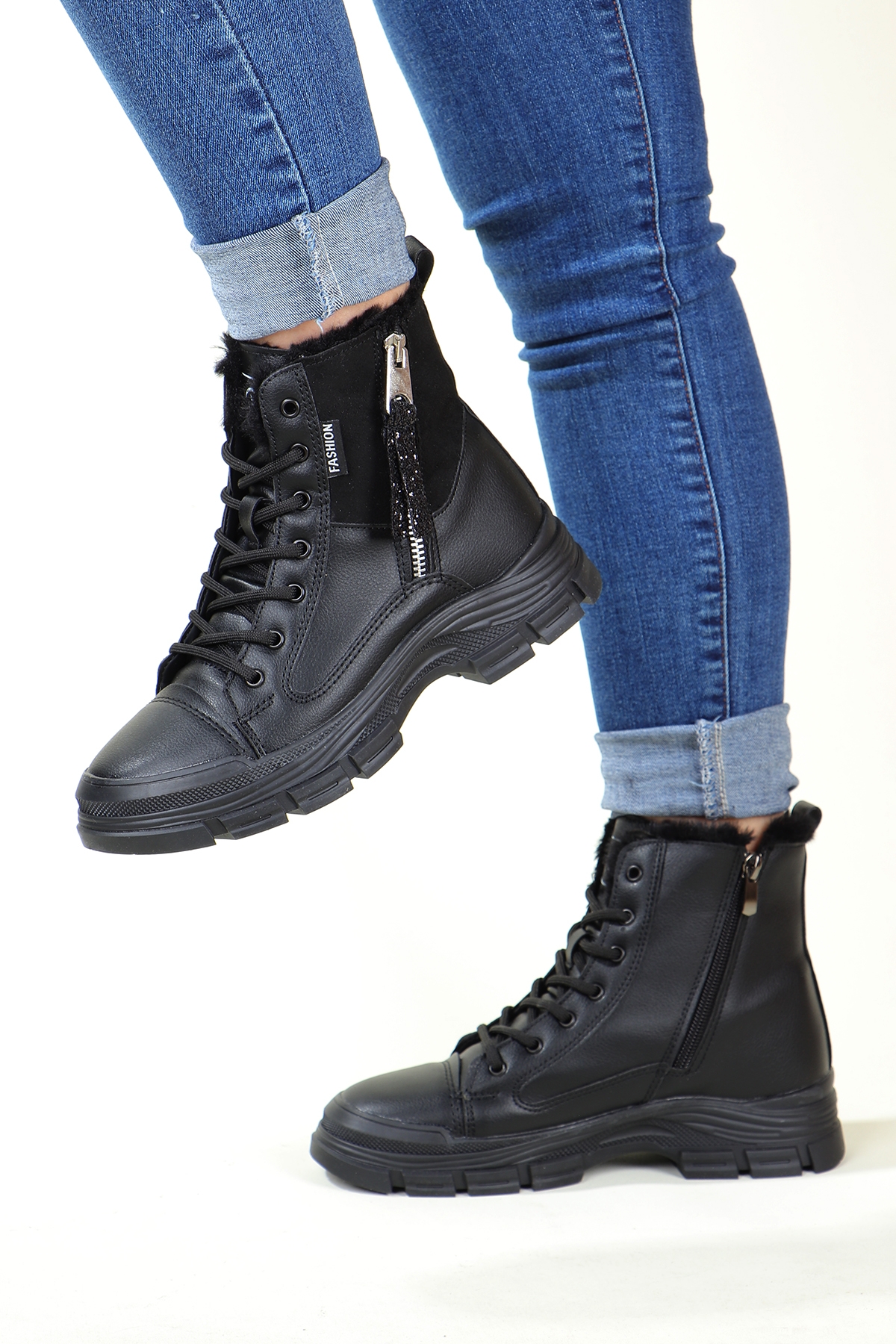 . Julia Suya Dayanıklı Kürklü Fermuarlı Spor Kadın Bot - Görsel 5