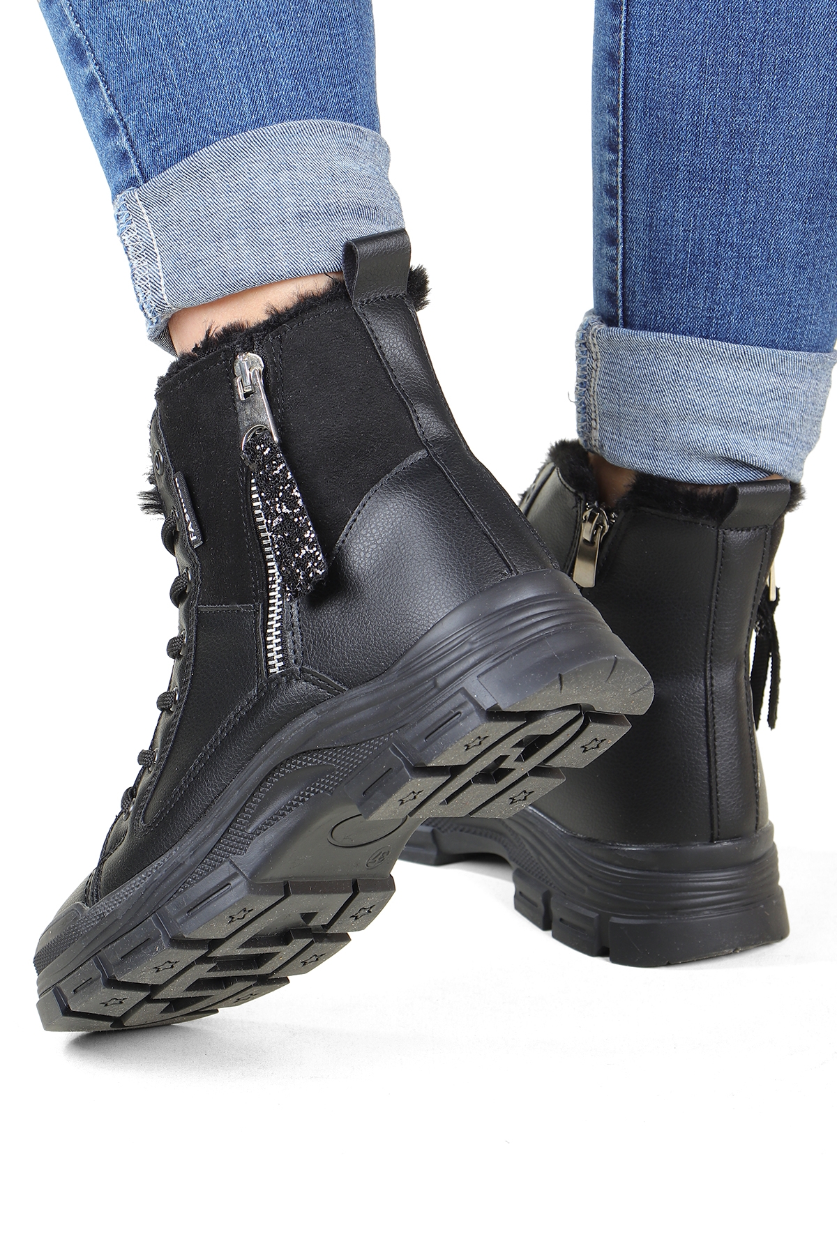 . Julia Suya Dayanıklı Kürklü Fermuarlı Spor Kadın Bot - Görsel 6