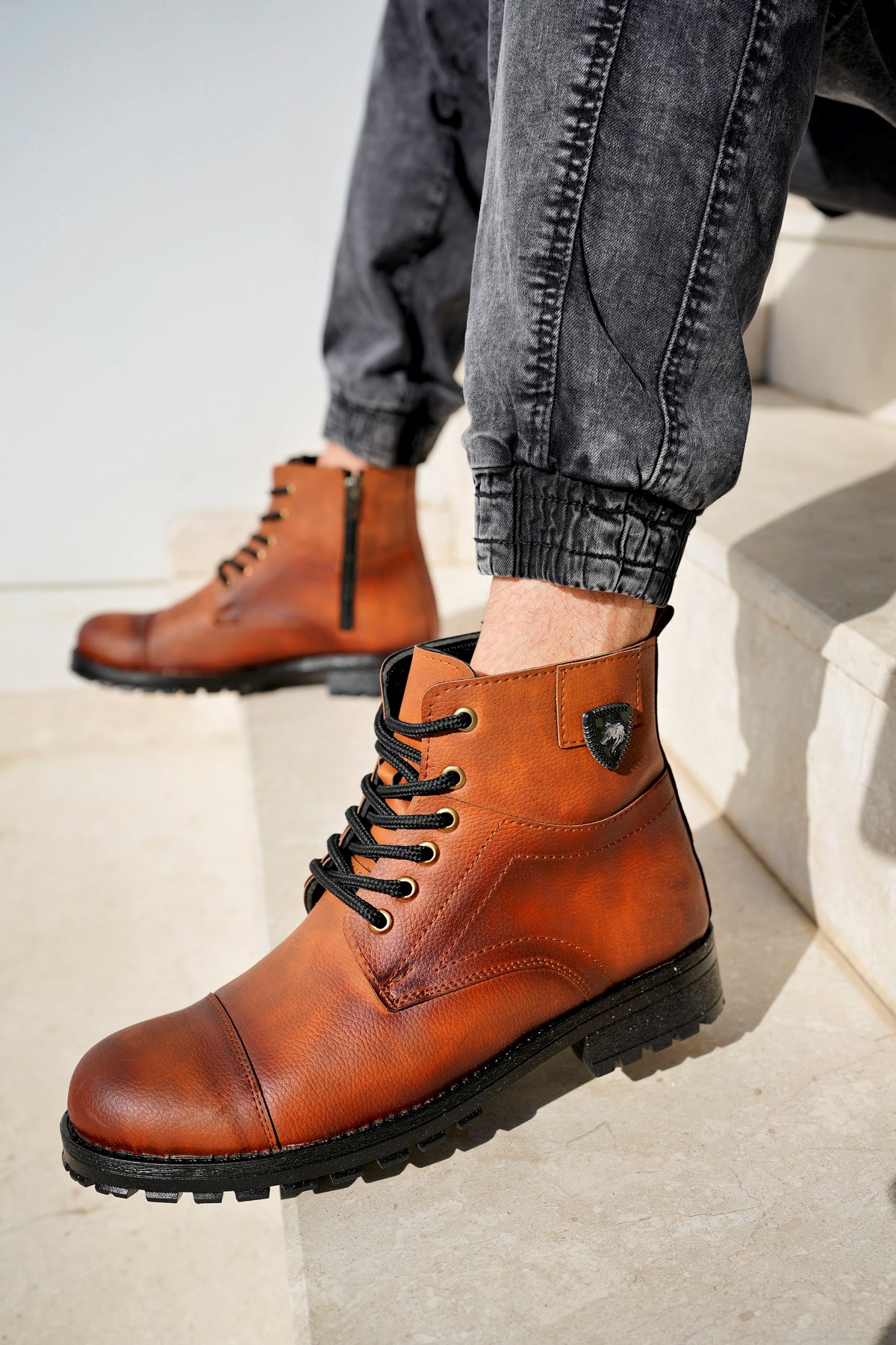 Thomas Taba Cilt Garantili Su &amp; Soğuk Geçirmez Kışlık Fermuarlı Bot Kauçuk Taban Sağlam THOMAS-254 - Görsel 3