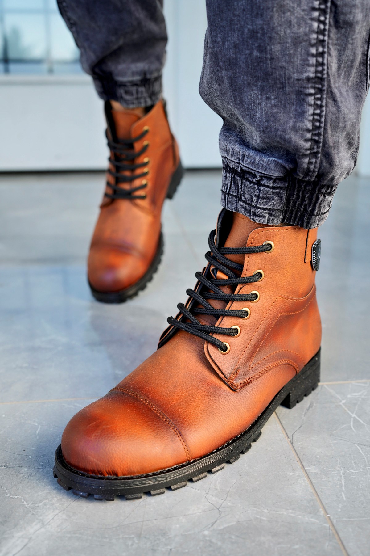 Thomas Taba Cilt Garantili Su &amp; Soğuk Geçirmez Kışlık Fermuarlı Bot Kauçuk Taban Sağlam THOMAS-254 - Görsel 5