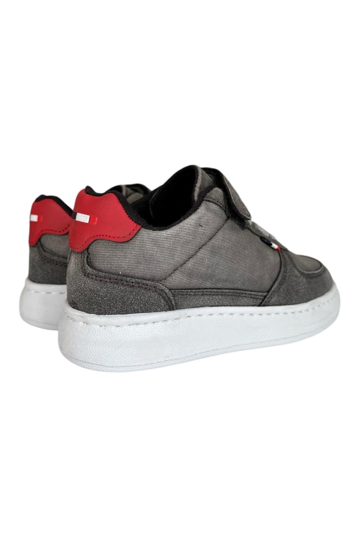 Çocuk Bağcıklı Cırtlı Keten Spor Ayakkabı FÜME - Görsel 5