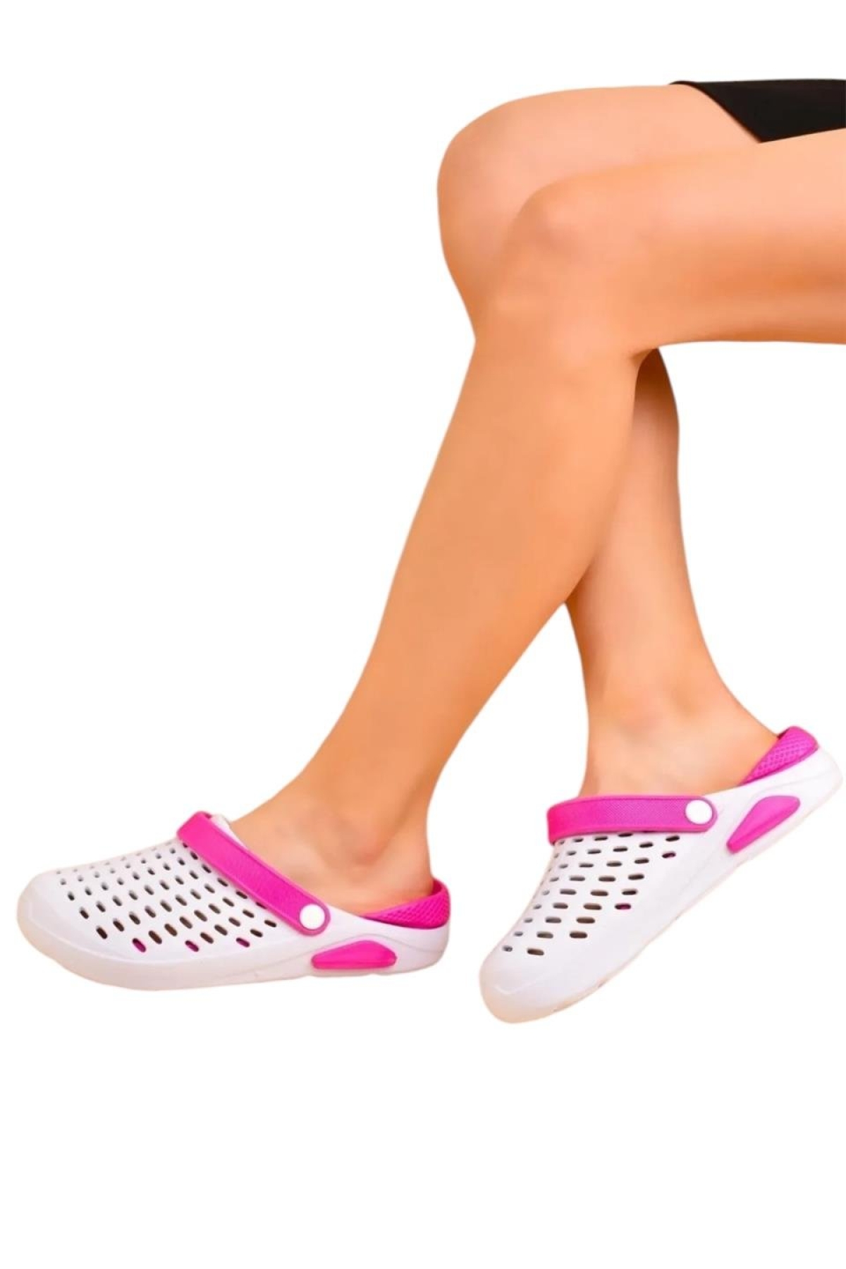 Unisex Comfort Eva Taban Terlik BEYAZ - PEMBE - Görsel 3