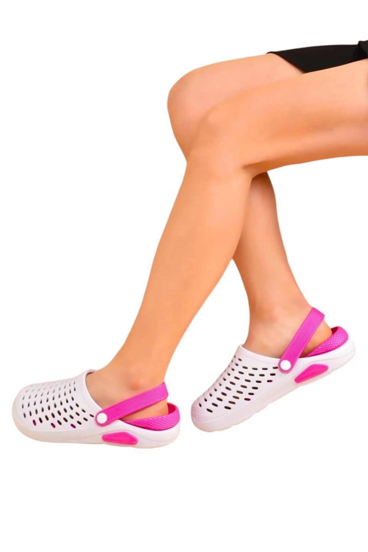 Unisex Comfort Eva Taban Terlik BEYAZ - PEMBE - Görsel 4