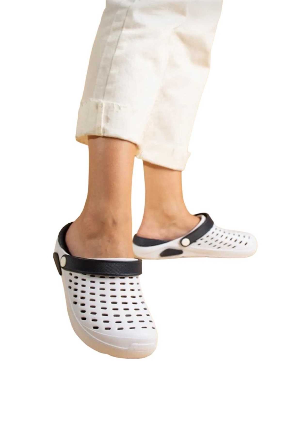 Unisex Comfort Eva Taban Terlik BEYAZ - LACİVERT - Görsel 2