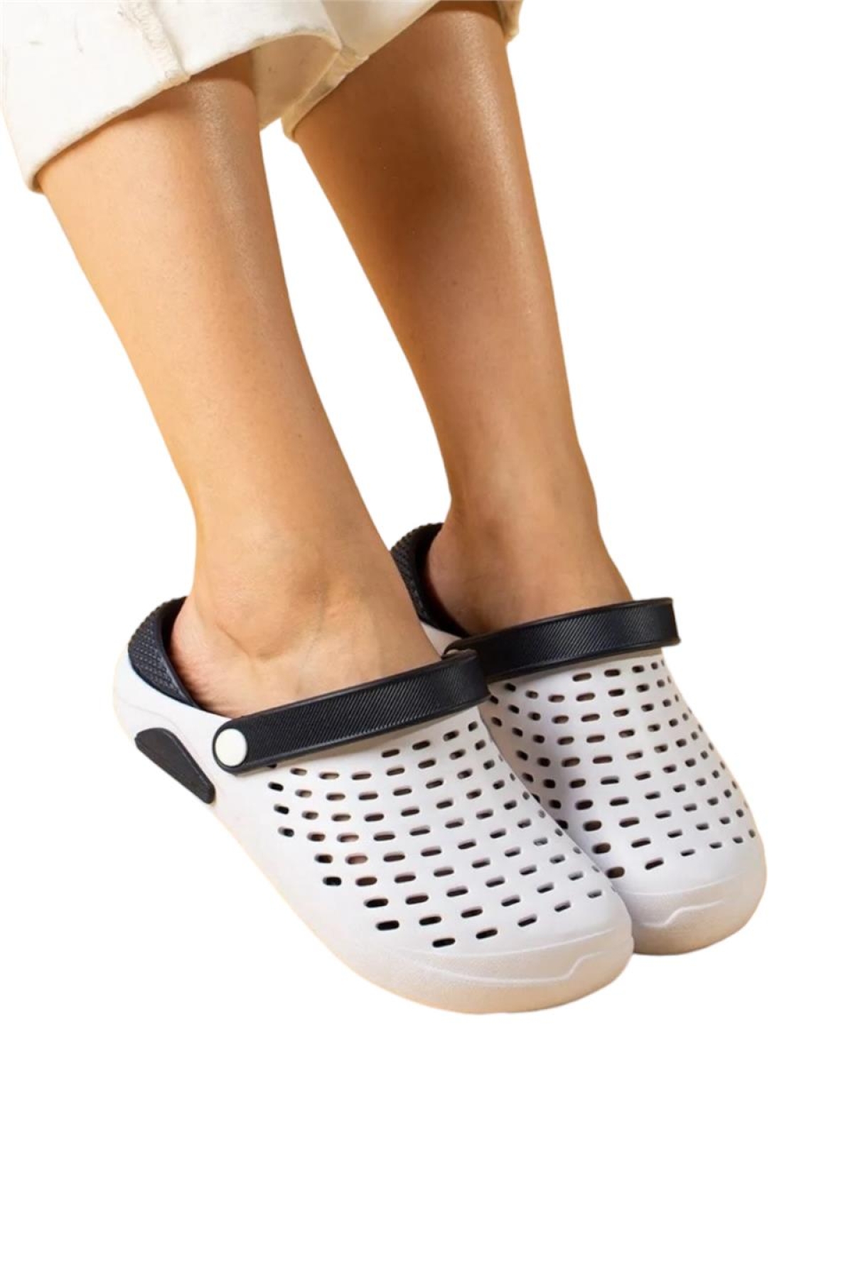 Unisex Comfort Eva Taban Terlik BEYAZ - LACİVERT - Görsel 3