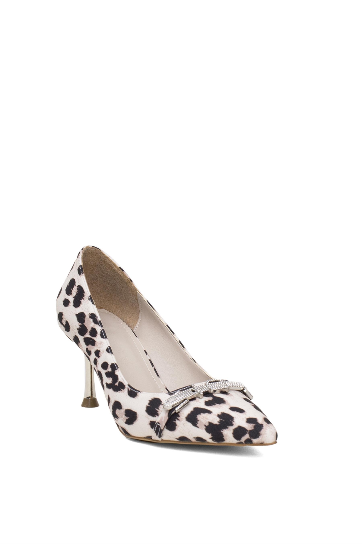 PM450 K306 Kadın Klasik Topuklu Ayakkabı Bej - Görsel 3