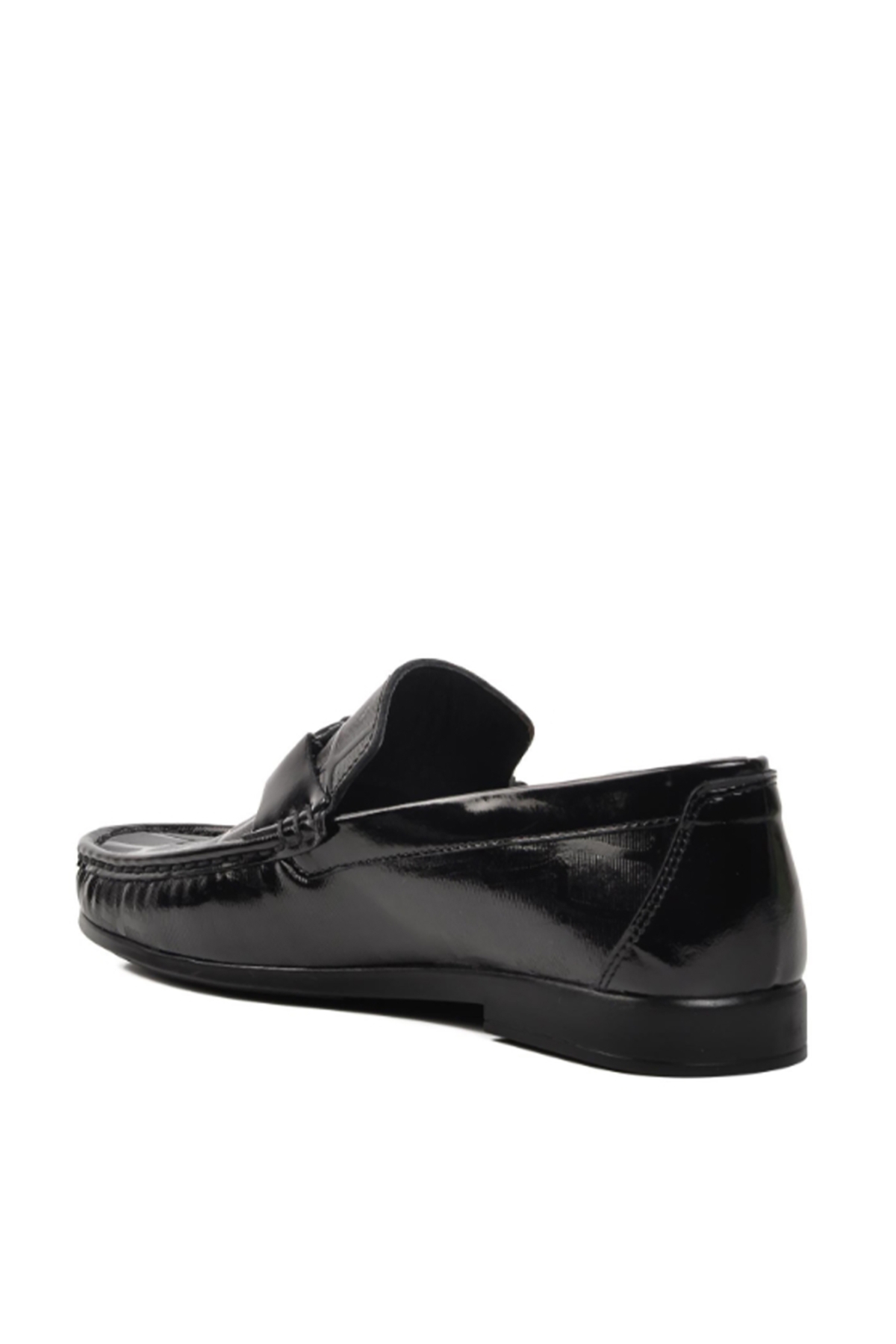 Erkek 4M 25104 Hakiki Deri Rugan Ayakkabı Siyah Rugan - Görsel 5