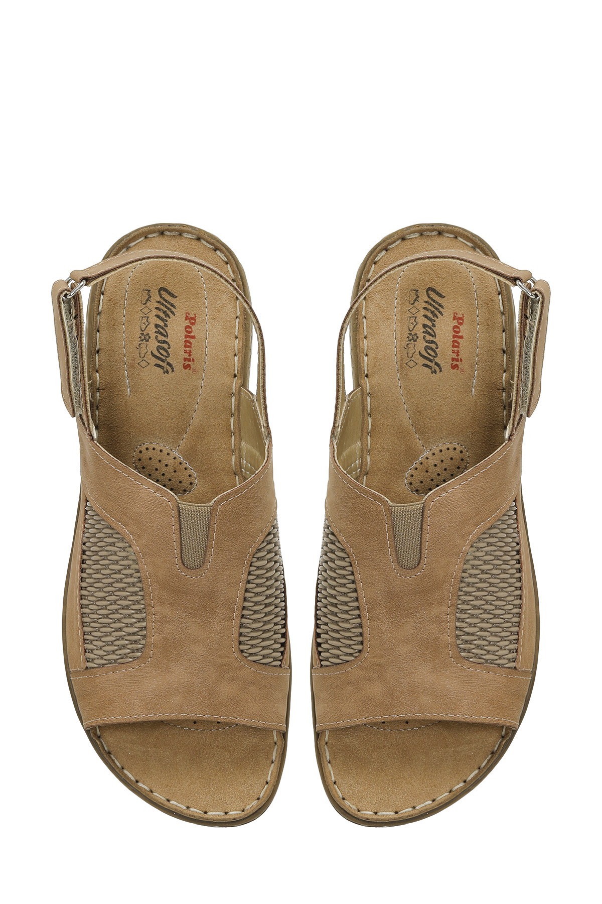 166968.Z5FX Taba Kadın Düz Sandalet - Görsel 5