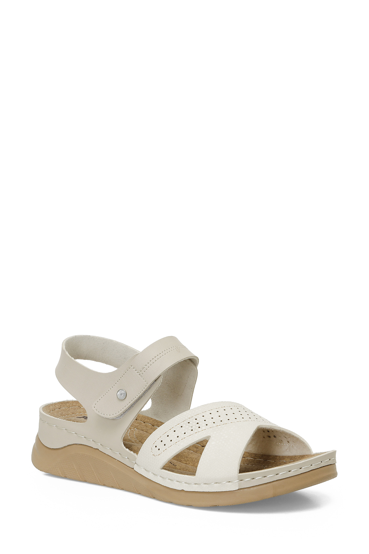 Polaris 164400.Z5FX Bej Kadın Düz Sandalet - Görsel 3