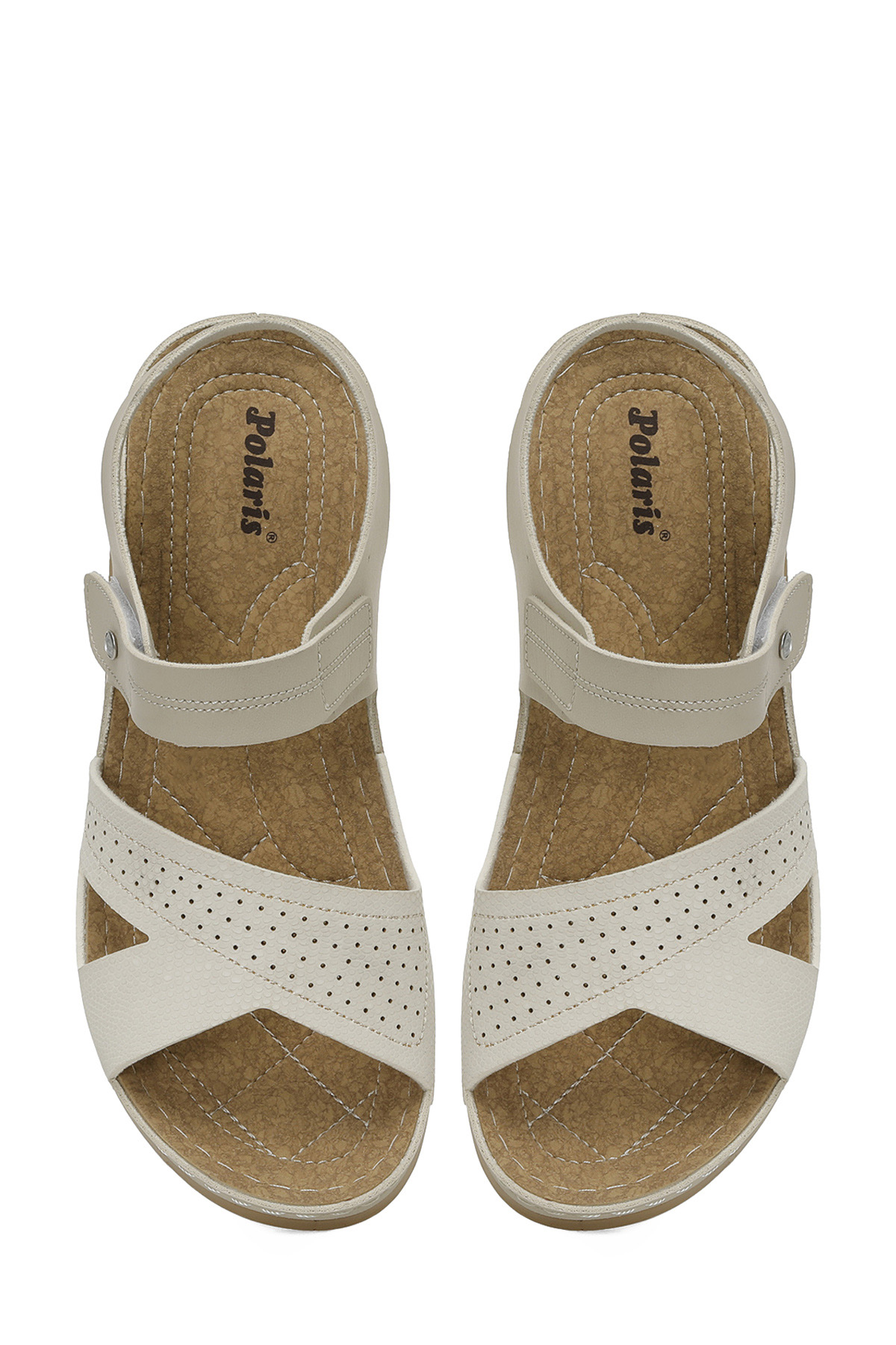 Polaris 164400.Z5FX Bej Kadın Düz Sandalet - Görsel 5