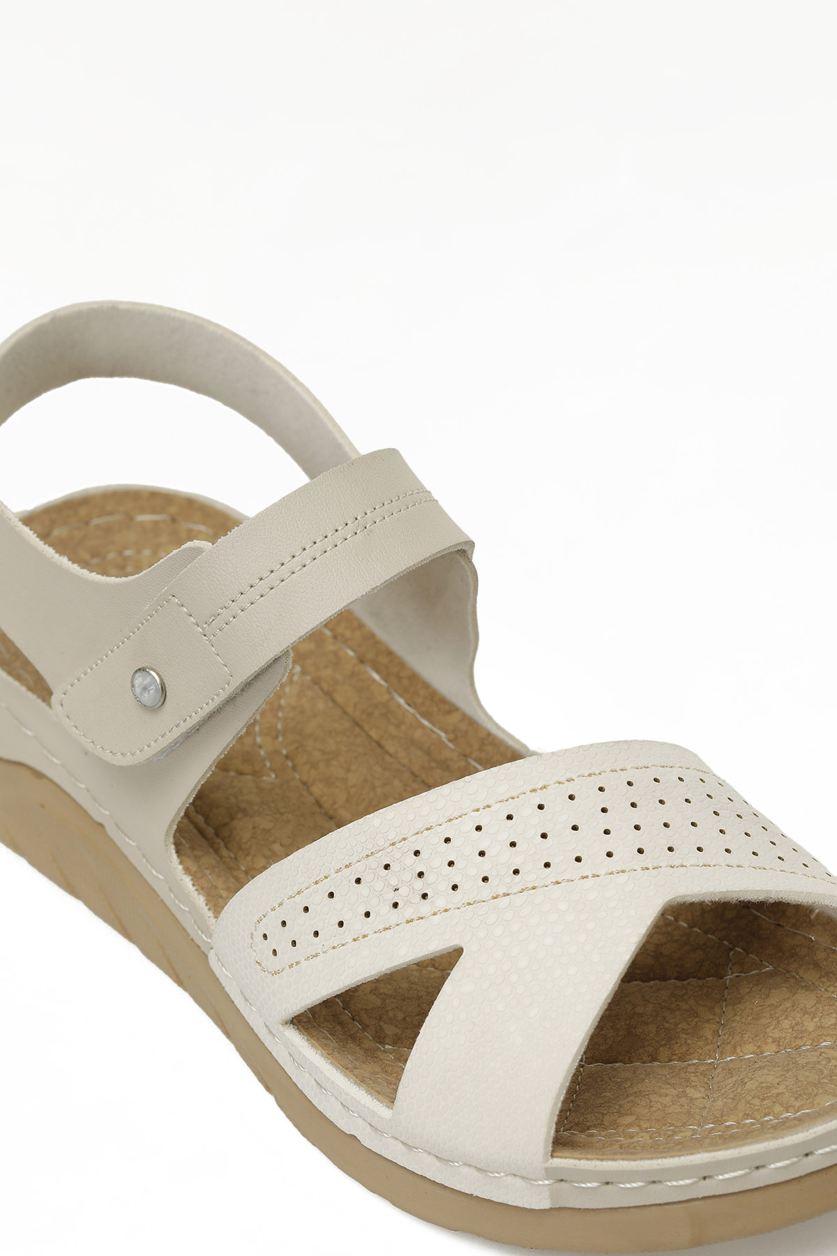 Polaris 164400.Z5FX Bej Kadın Düz Sandalet - Görsel 8