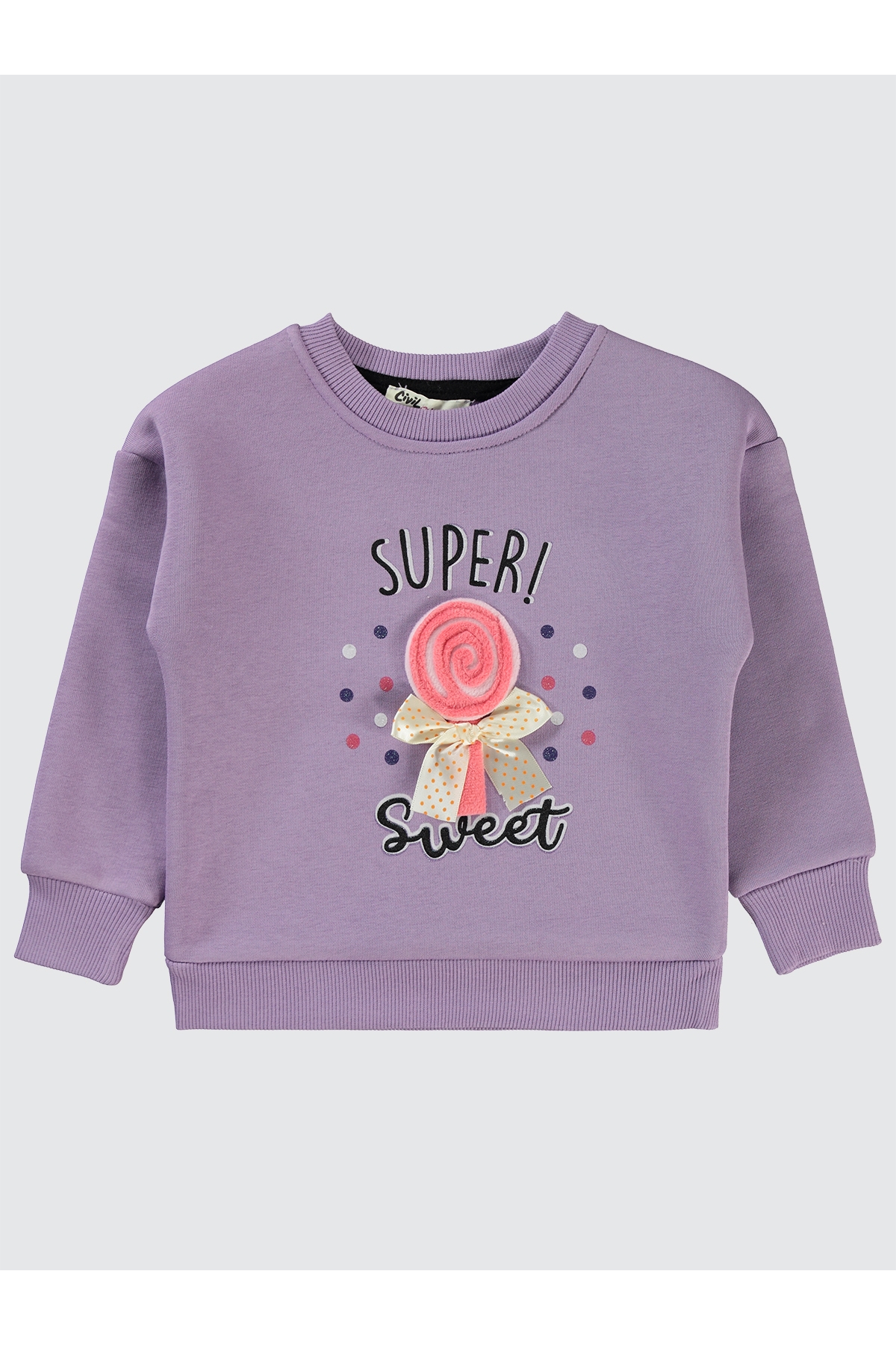 Kız Çocuk Sweatshirt 2-5 Yaş Lila