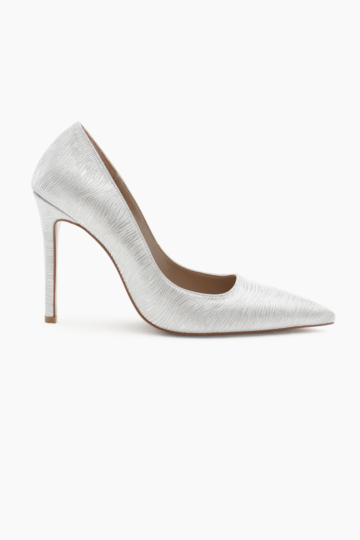 Kadın Gümüş Neolit Taban Desenli Sivri Burunlu Yüksek Topuklu Ayakkabı - Görsel 3