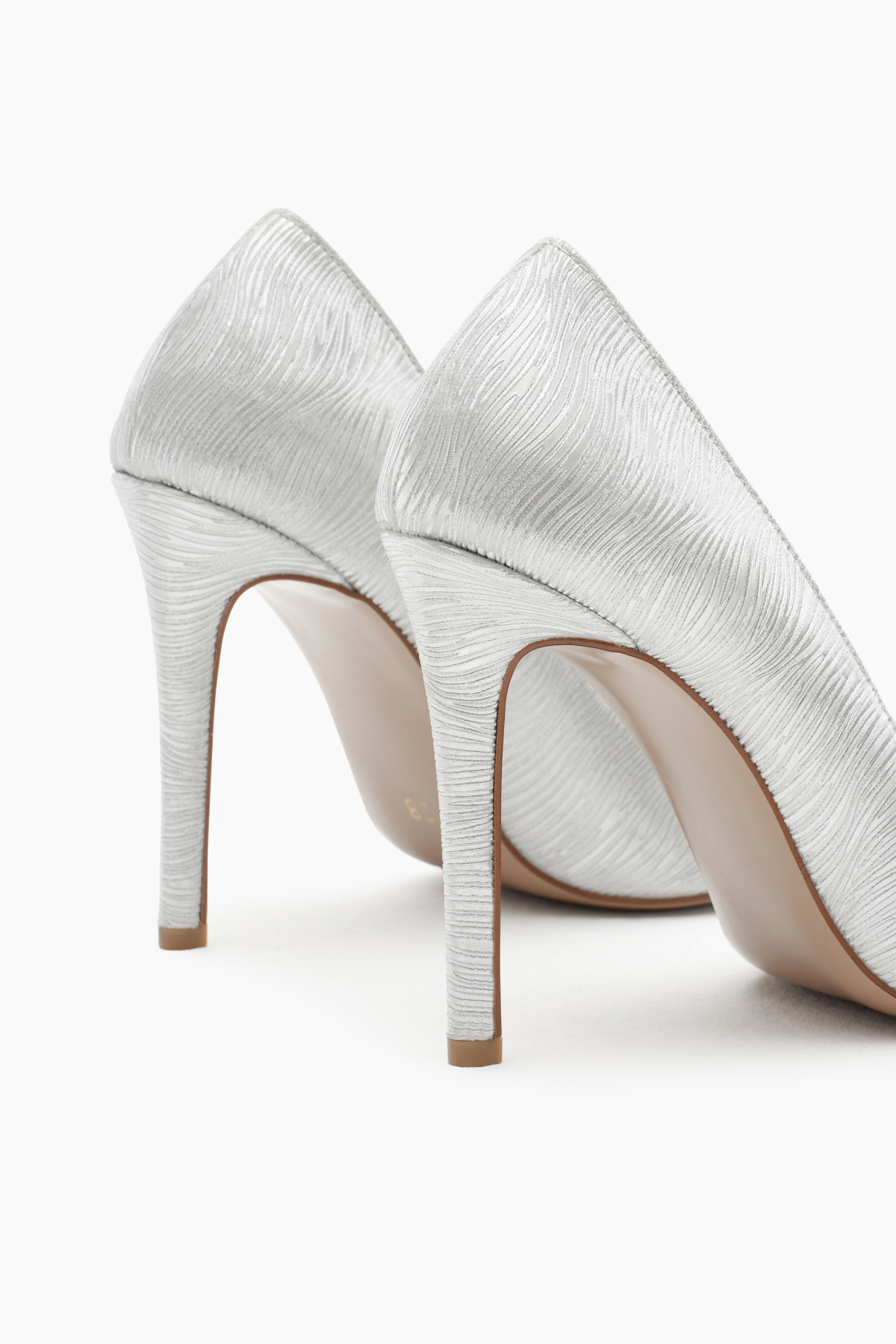 Kadın Gümüş Neolit Taban Desenli Sivri Burunlu Yüksek Topuklu Ayakkabı - Görsel 6