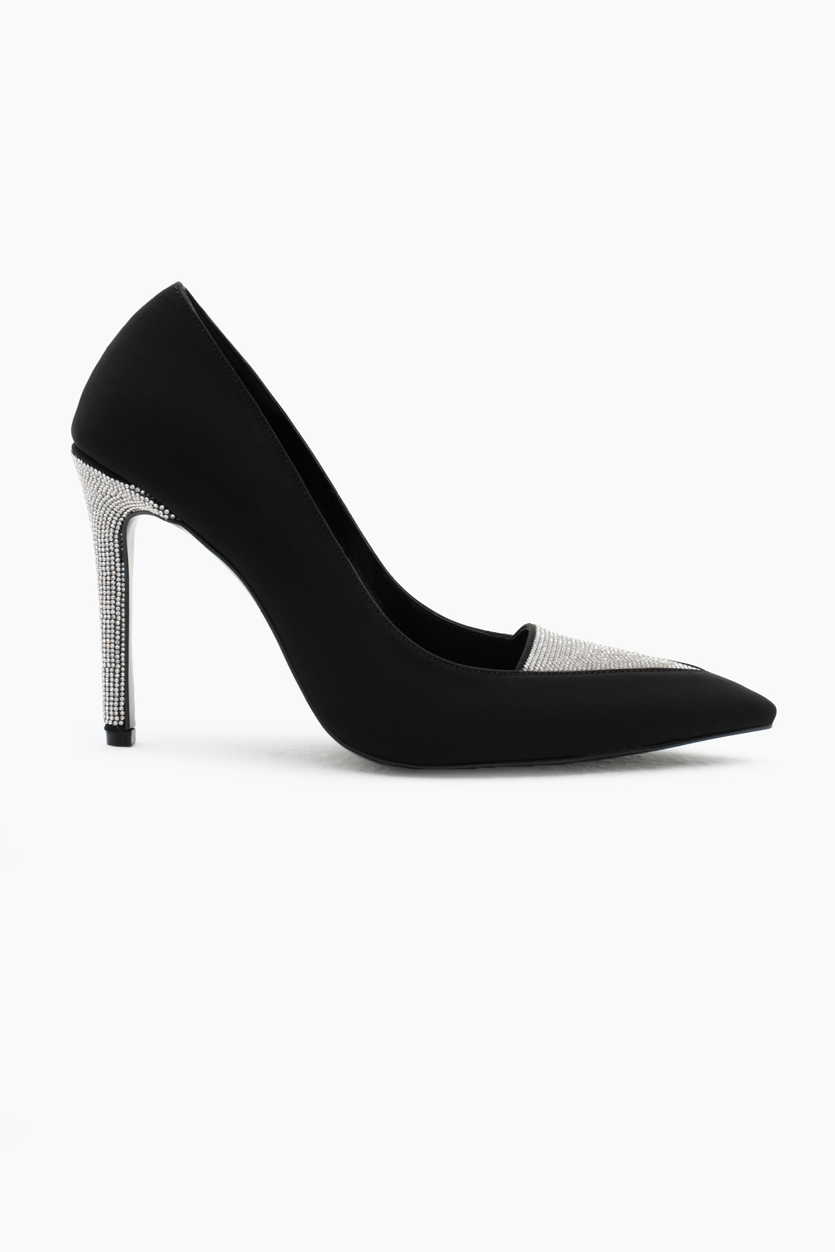 Kadın Siyah Neolit Taban Önü ve Topuğu Taşlı Sivri Burunlu Yüksek Topuklu Ayakkabı - Görsel 2