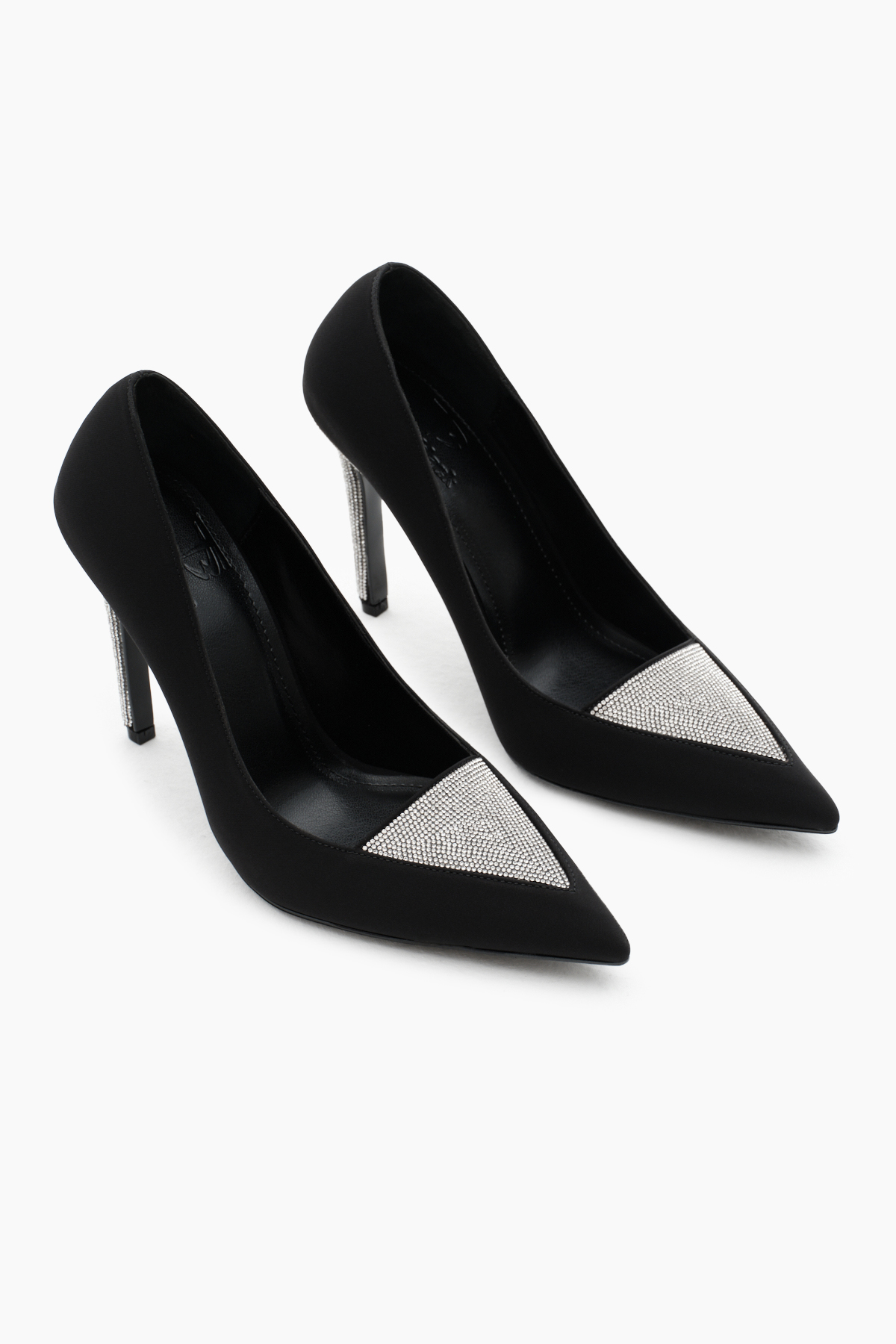 Kadın Siyah Neolit Taban Önü ve Topuğu Taşlı Sivri Burunlu Yüksek Topuklu Ayakkabı - Görsel 4