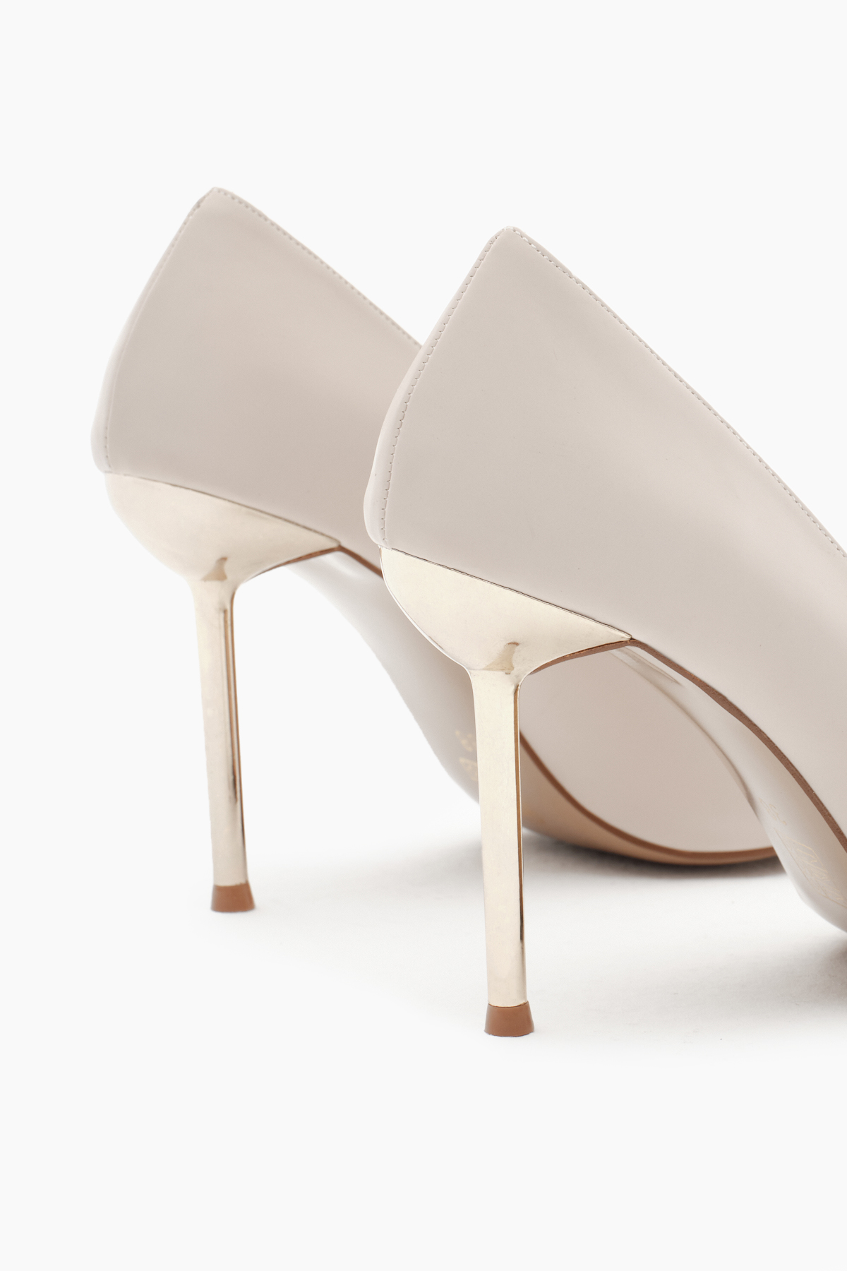 Kadın Bej Neolit Taban Önü Gül Desenli Taşlı Sivri Burunlu Yüksek Topuklu Ayakkabı - Görsel 6