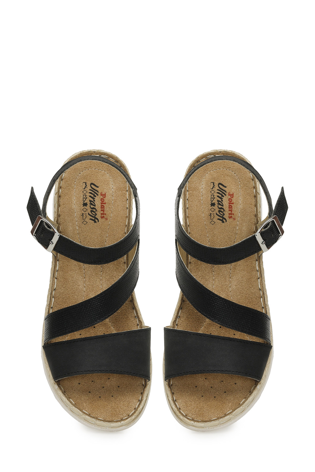 166945.Z5FX Siyah Kadın Düz Sandalet - Görsel 5