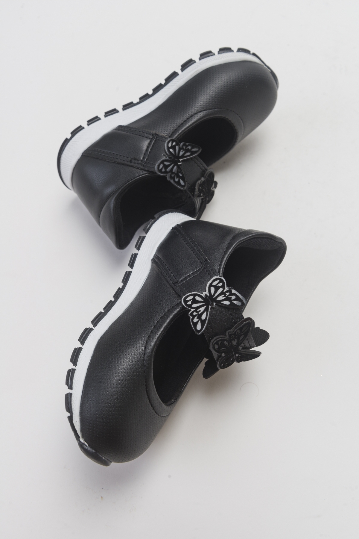 Kız Çocuk Siyah Suni Deri Çocuk Babet - Görsel 4