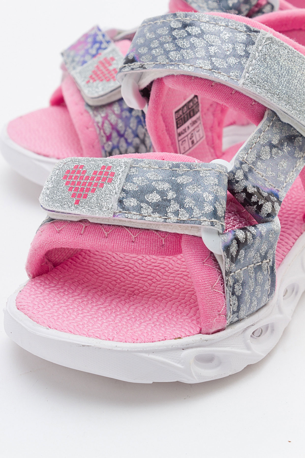 Kız Çocuk Gümüş Işıklı Anatomik Hafif Spor Sandalet - Görsel 3