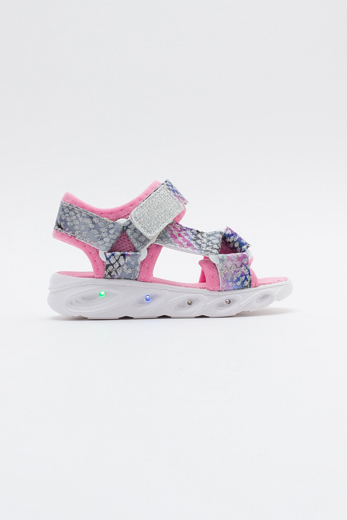 Kız Çocuk Gümüş Işıklı Anatomik Hafif Spor Sandalet - Görsel 6
