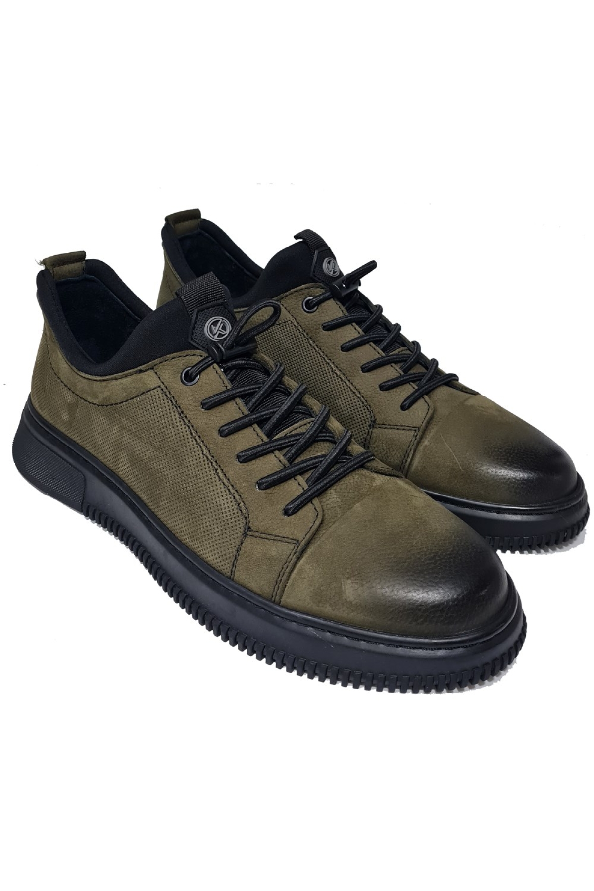 Komcero Lastik Bağlı Streçli Nokta Lazer Baskılı Hakiki Deri Casual Ayakkabı K0795-2297 - Görsel 4
