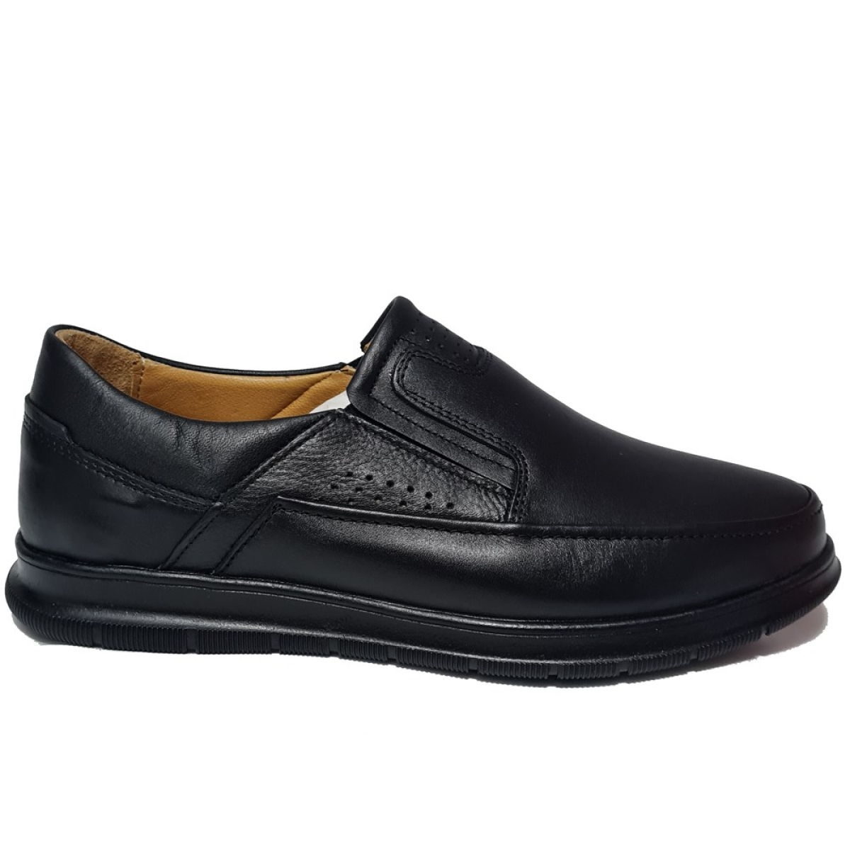 Bağsız Delik Baskılı Kat Kat Deri Model Erkek Ayakkabı AY-220-K