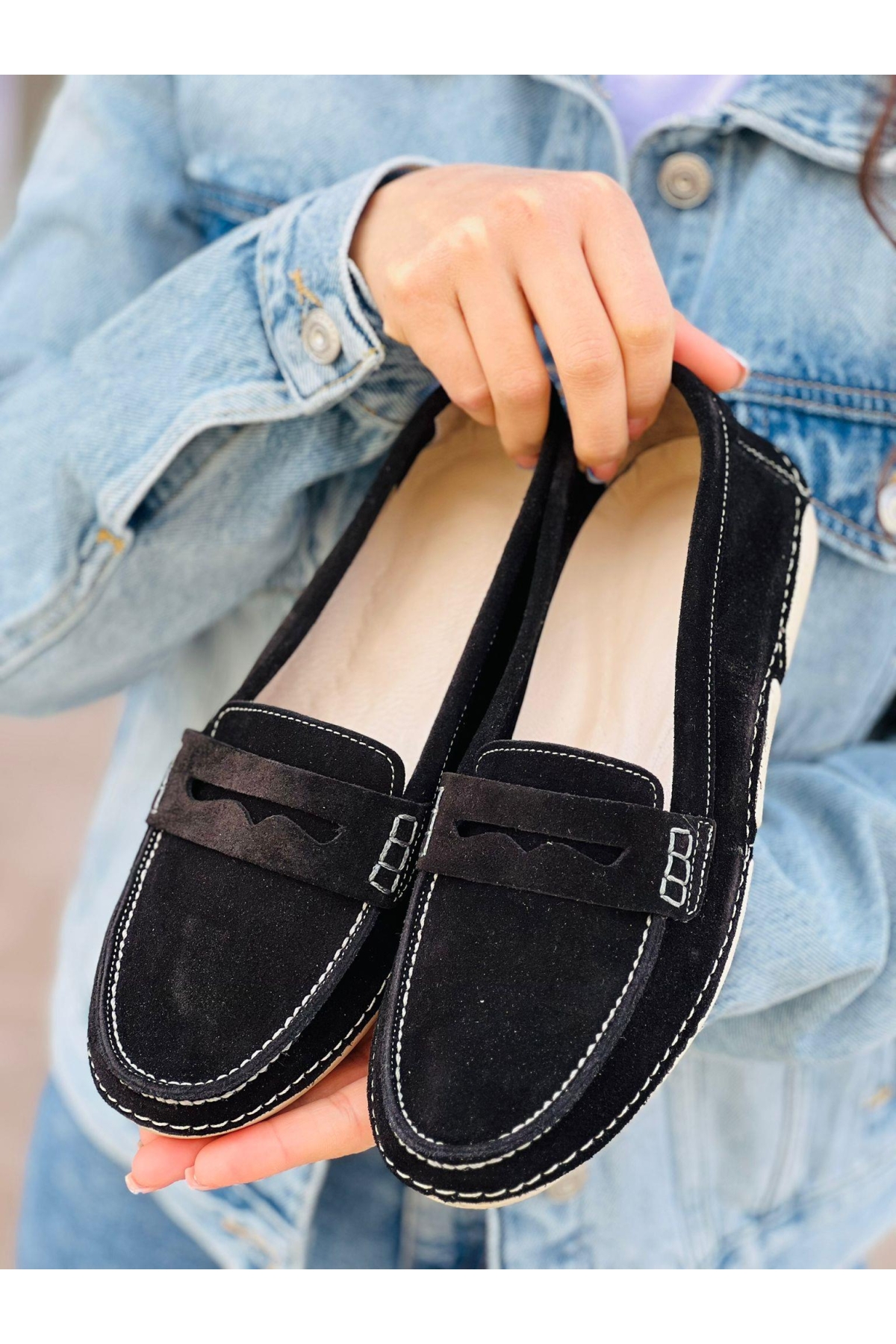 Hakiki Deri Loafer Kadın Babet - Görsel 3