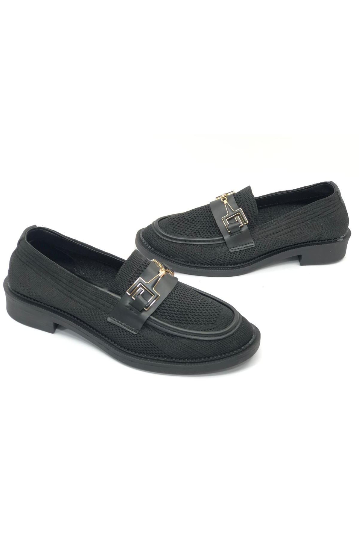 Toka Detaylı Triko Loafer Kadın Babet Ayakkabı - Görsel 2