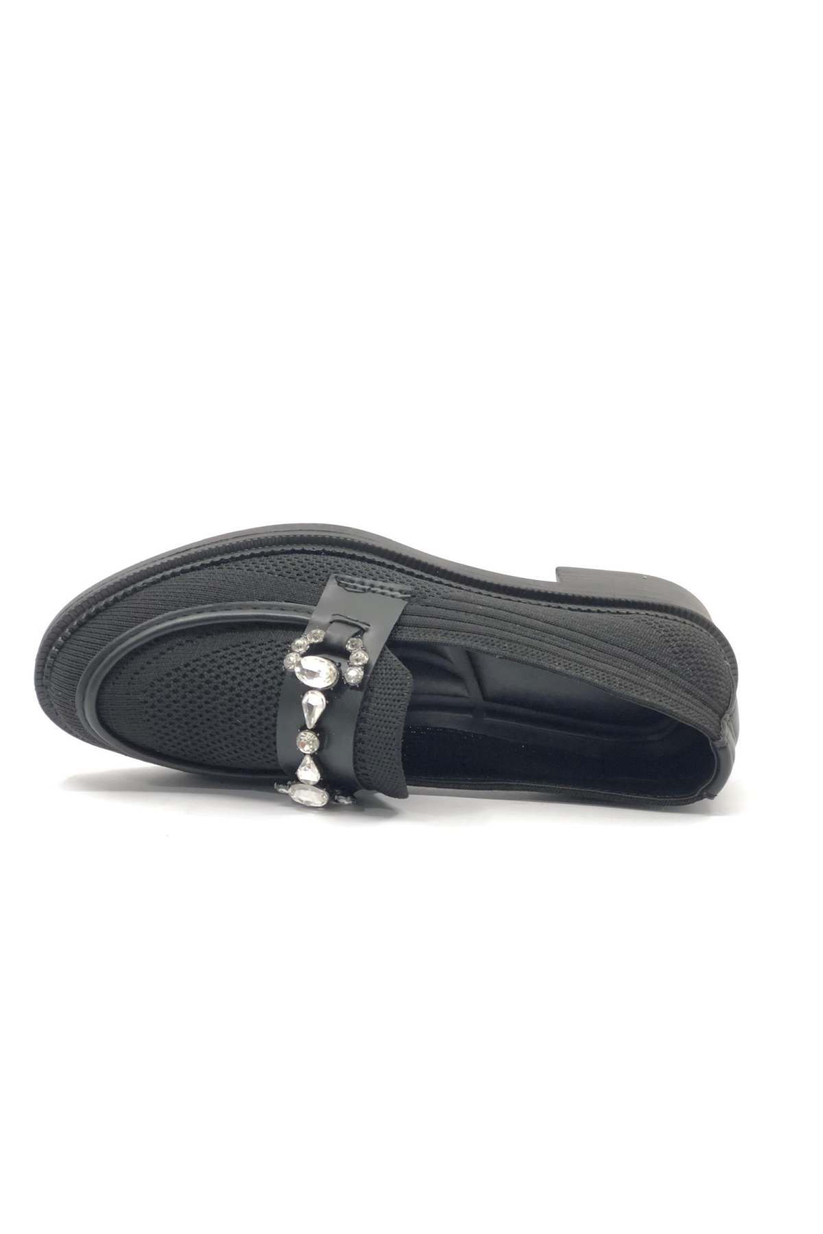 Toka Taş Detaylı Triko Loafer Kadın Babet Ayakkabı - Görsel 6