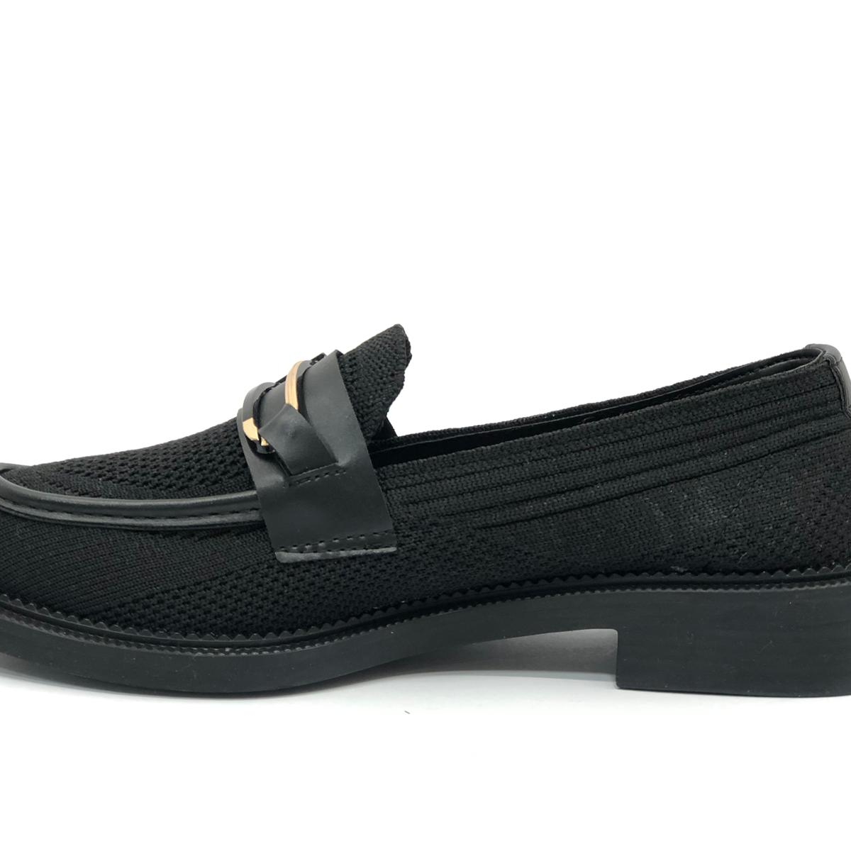 Toka Detaylı Triko Loafer Kadın Babet Ayakkabı - Görsel 6