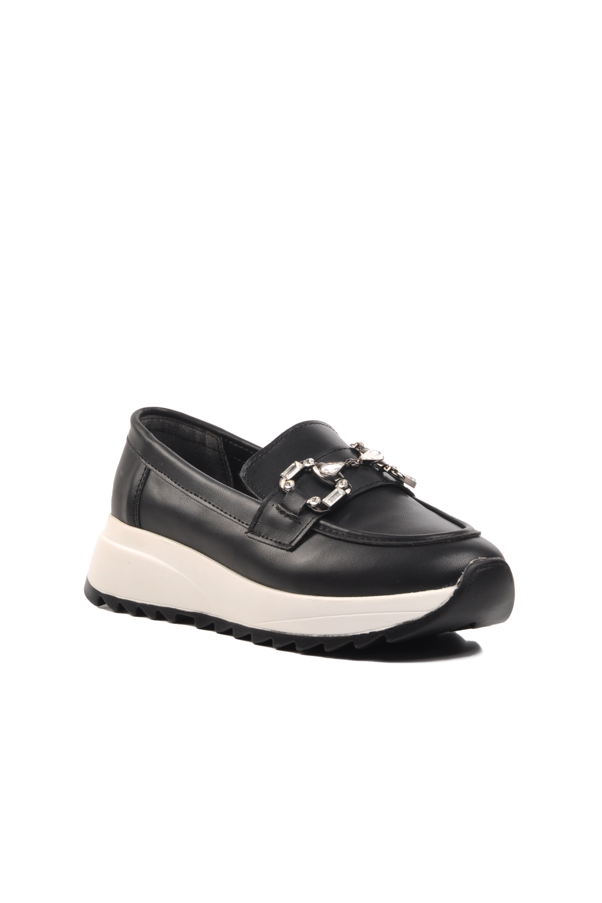 514519 Siyah Cilt Kadın Günlük Ayakkabı - Görsel 4