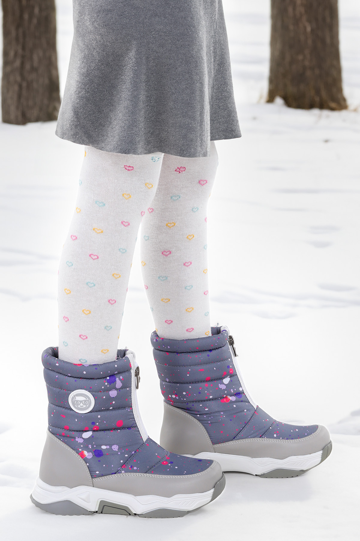 Mars Fermuarlı Kız Çocuk Kar Botu Füme - Fuşya - Görsel 2