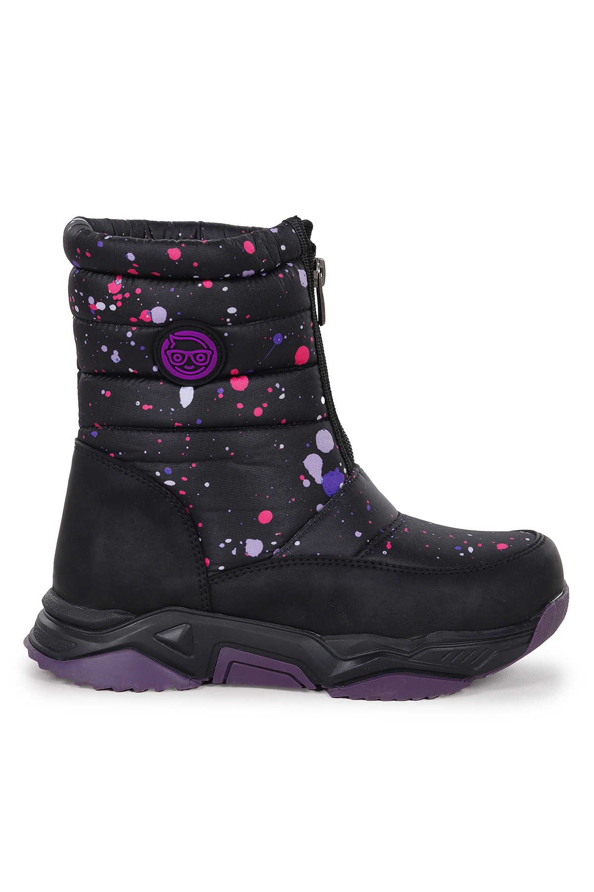 Mars Fermuarlı Kız Çocuk Kar Botu Siyah - Pembe - Görsel 4