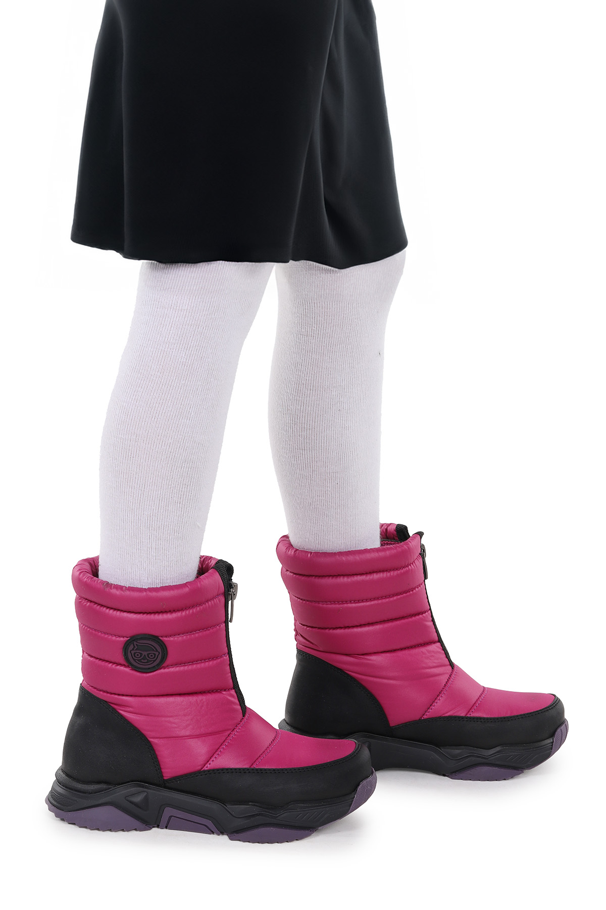 Sumo Fermuarlı Kız Çocuk Kar Botu Mor - Siyah - Görsel 2