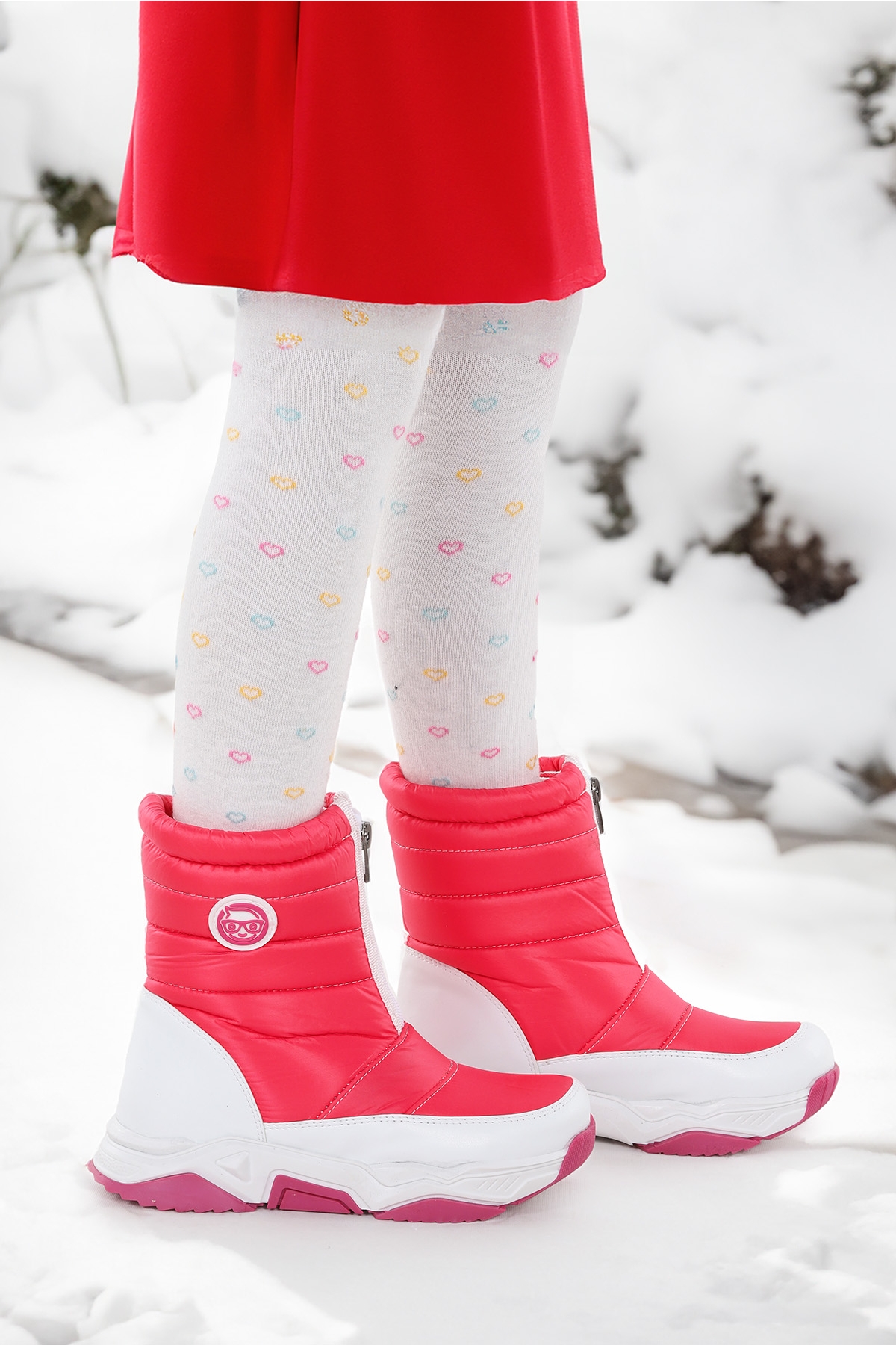 Sumo Fermuarlı Kız Çocuk Kar Botu Fuşya - Pembe - Görsel 2