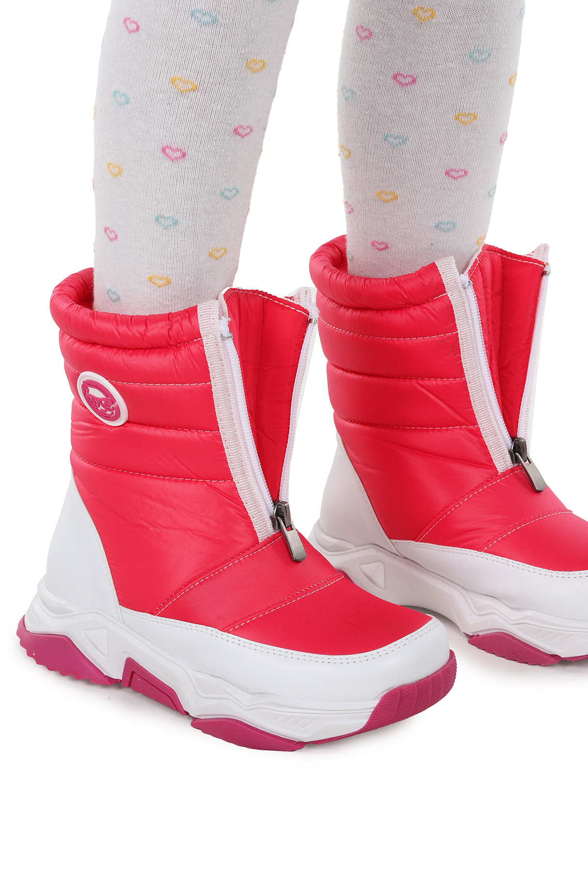 Sumo Fermuarlı Kız Çocuk Kar Botu Fuşya - Pembe - Görsel 5