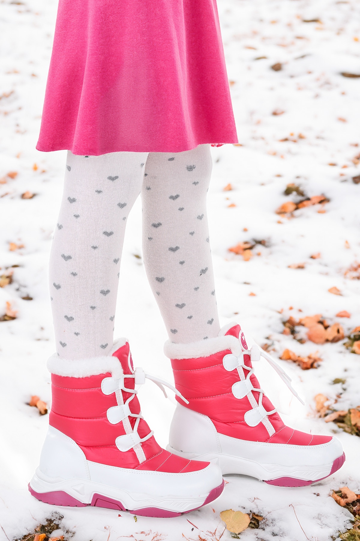 Alison Bağcıklı Kız Çocuk Kar Botu Fuşya - Pembe - Görsel 2