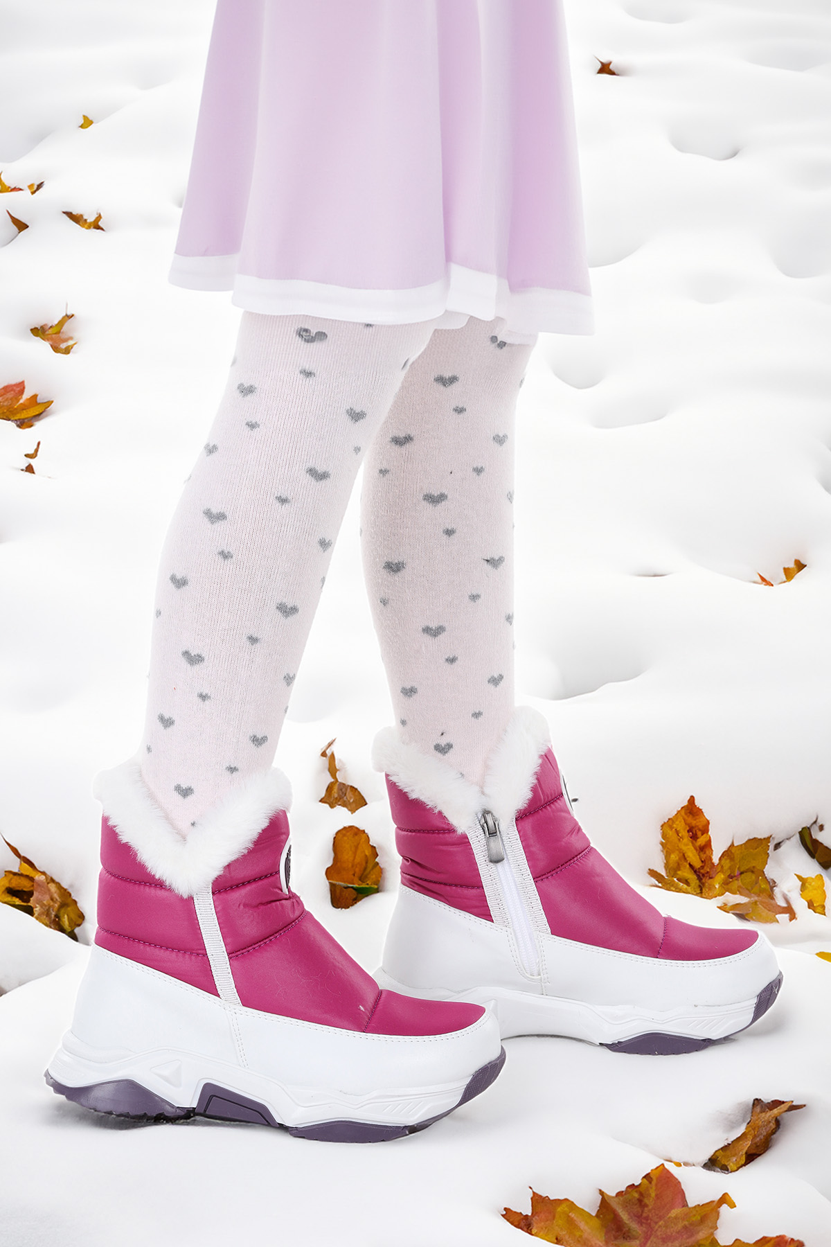 Pamela Fermuarlı Kız Çocuk Kar Botu Mor - Görsel 2