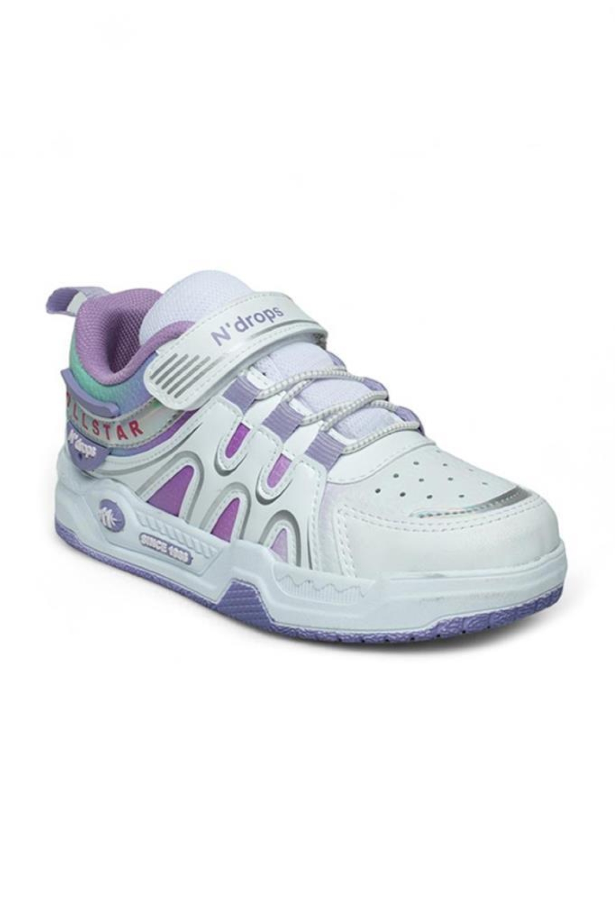 020-24 Deri Kız Çocuk Sneaker Beyaz Lila 26-30 - Görsel 2