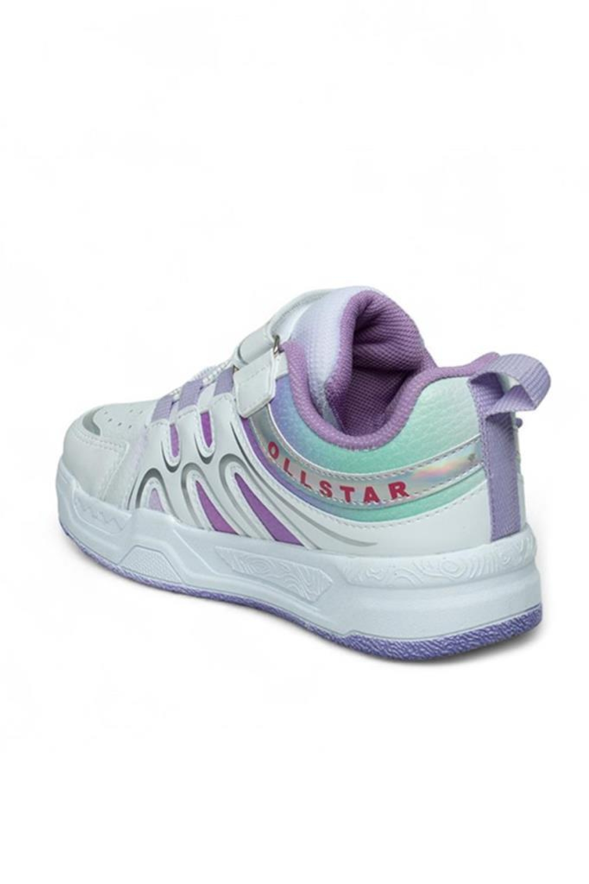 020-24 Deri Kız Çocuk Sneaker Beyaz Lila 26-30 - Görsel 4