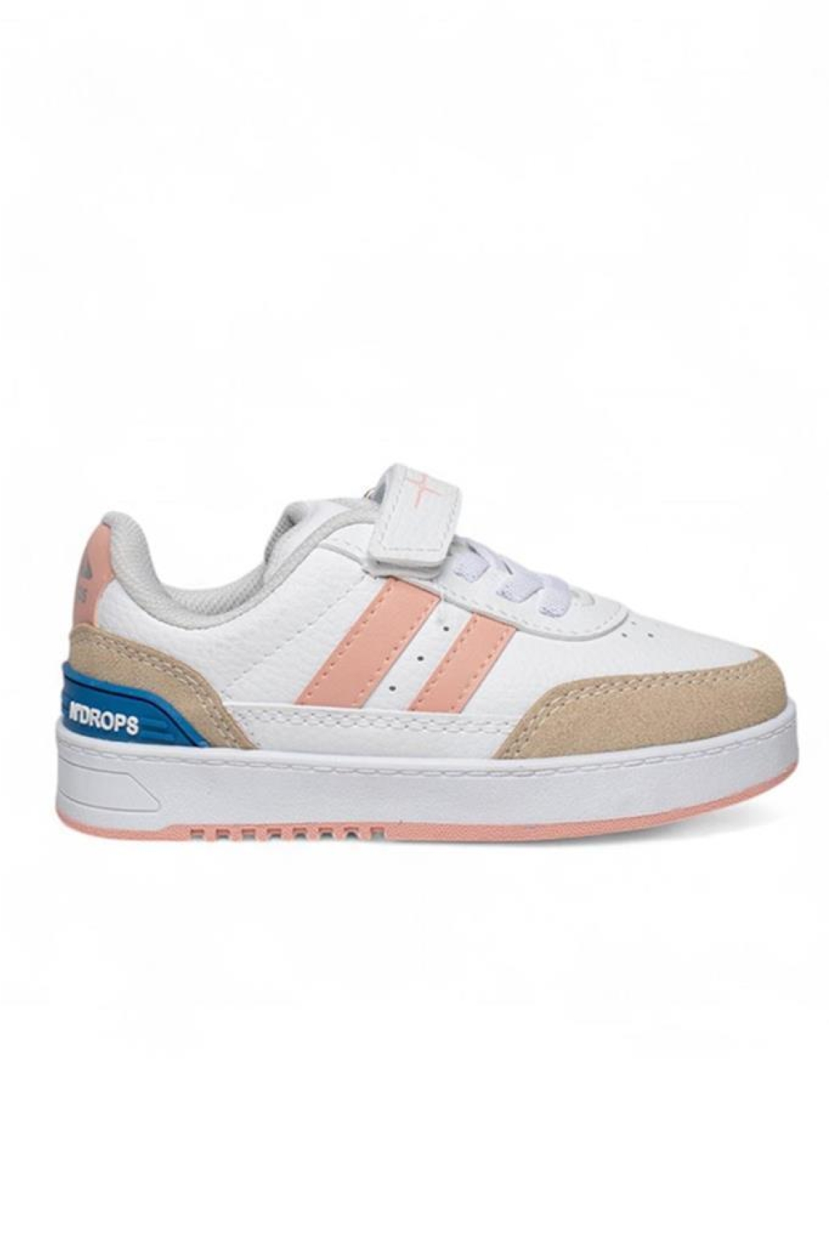 016-24 Deri Kız Çocuk Sneaker Beyaz Pudra 31-35 - Görsel 3