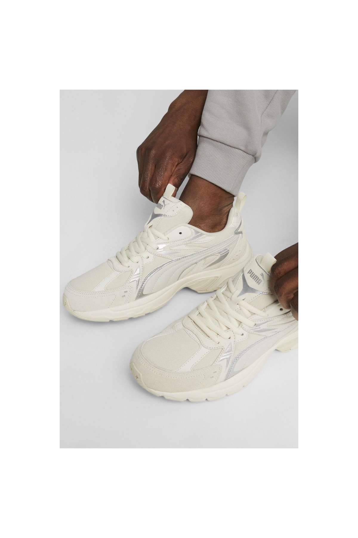 Milenio Tech Suede Kadın Beyaz Spor Ayakkabı (393489-03) - Görsel 2