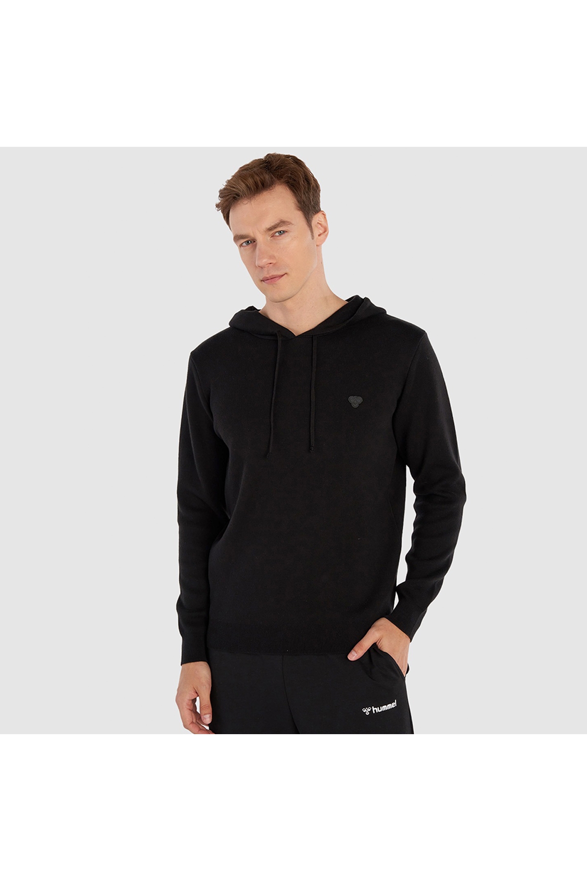 Lenz Knit Erkek Siyah Kapüşonlu Sweatshirt