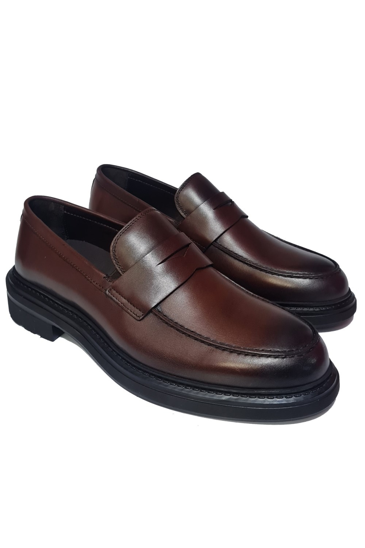 Komcero Bağsız Fiyonk Bant Model Hakiki Deri Kalın Taban Erkek Loafer Ayakkabı K2518-2722 - Görsel 4