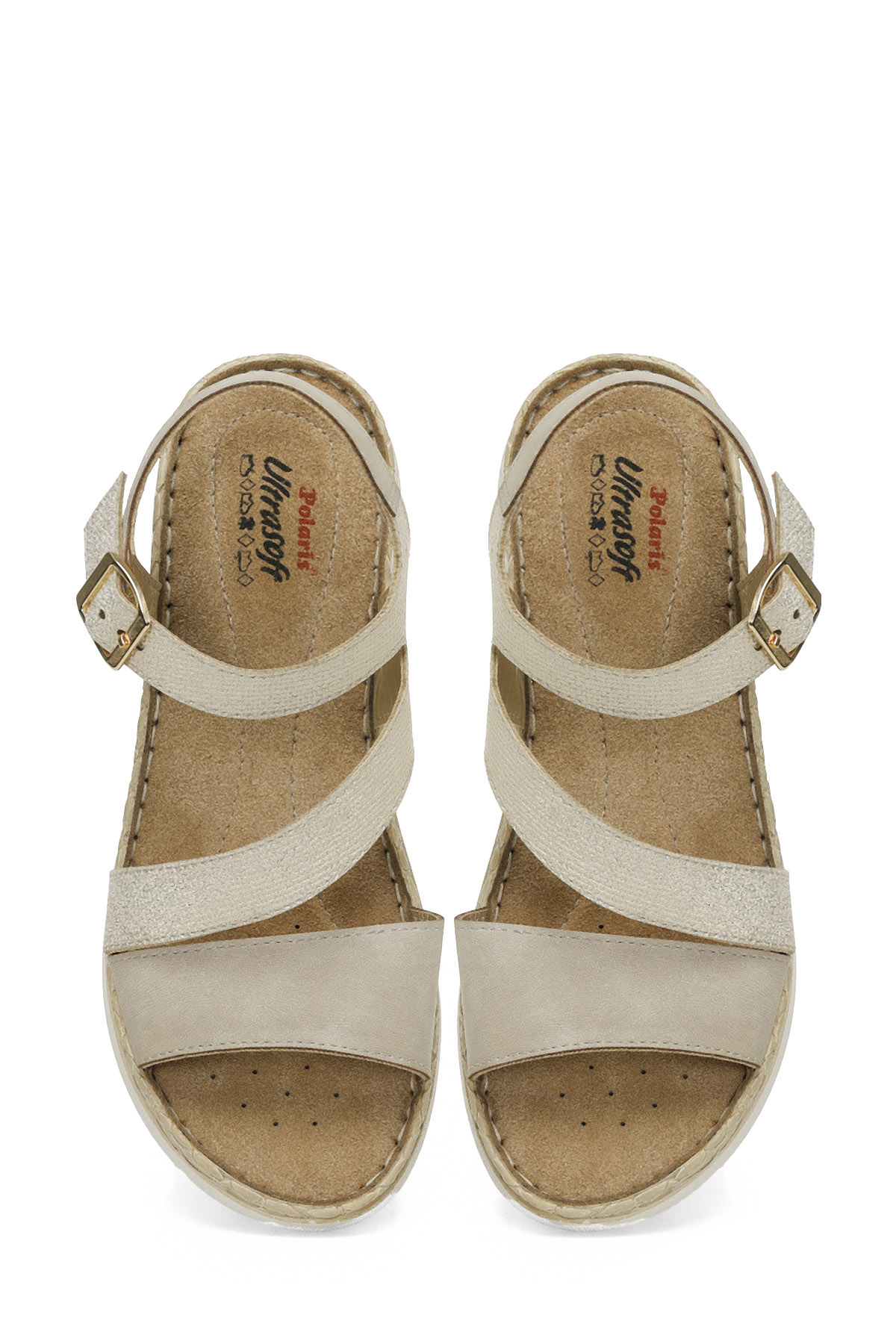 166945.Z5FX Bej Kadın Düz Sandalet - Görsel 5