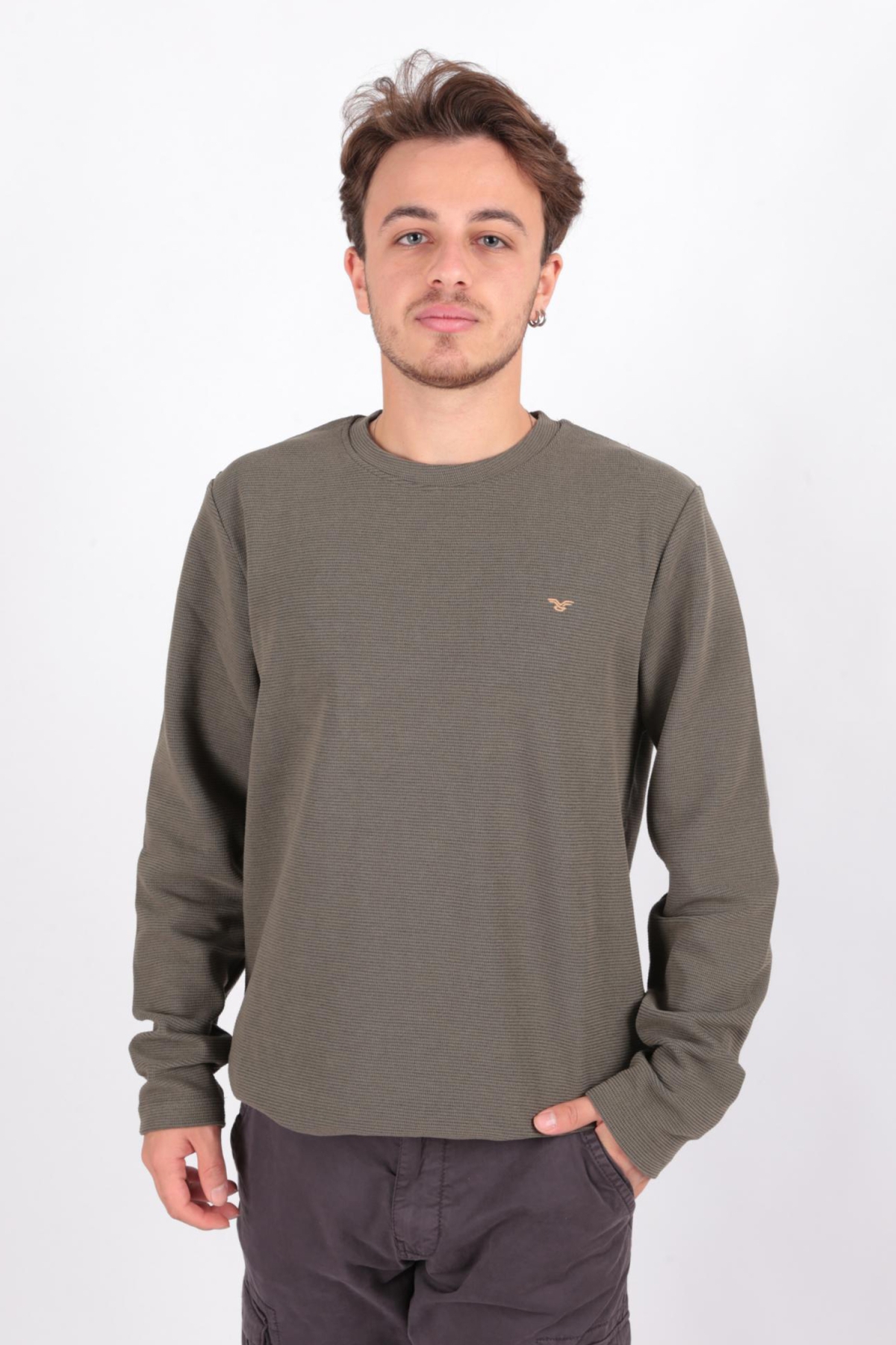 5153 Erkek Waffle Sweatshirt