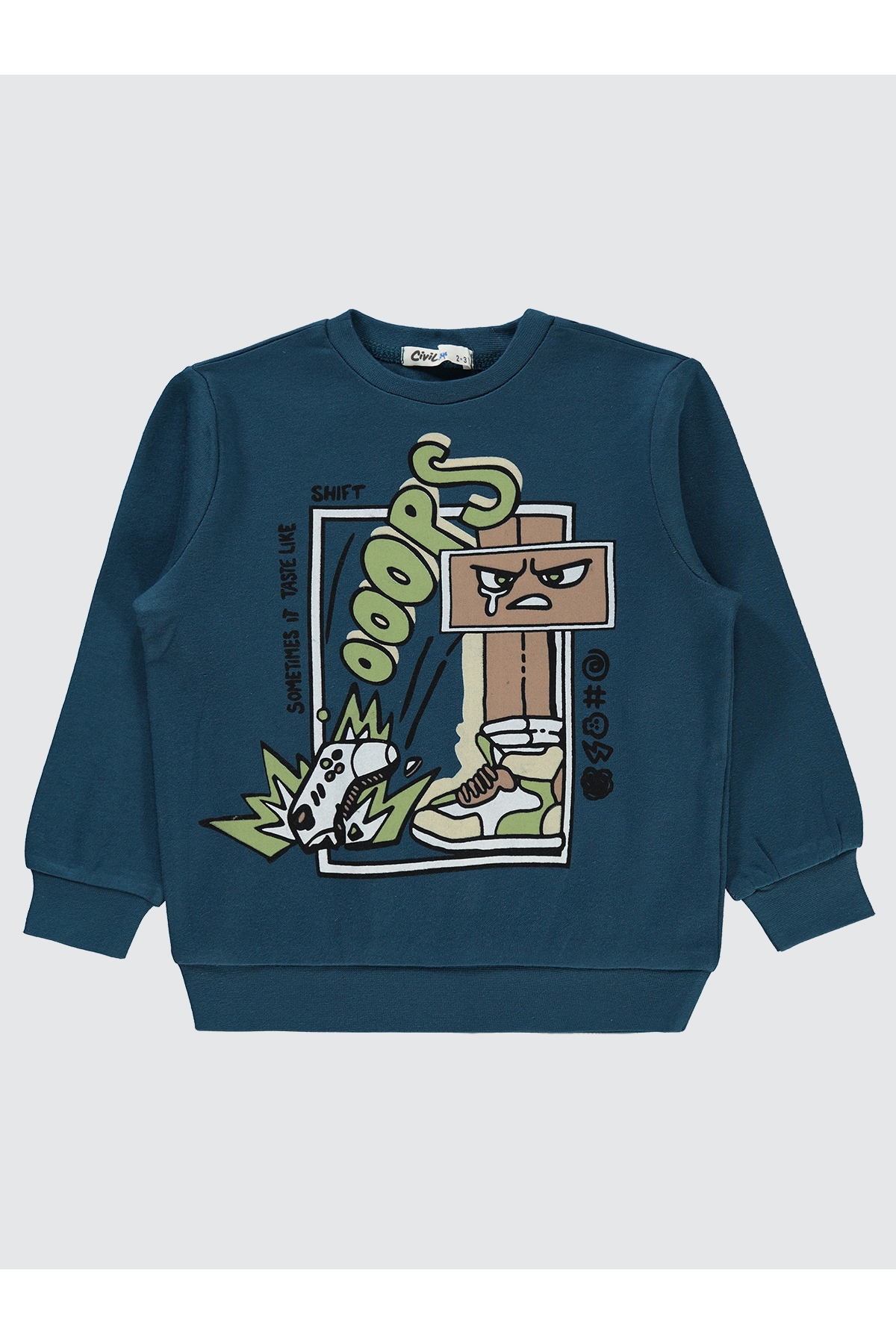 Erkek Çocuk Sweatshirt 2-5 Yaş Petrol