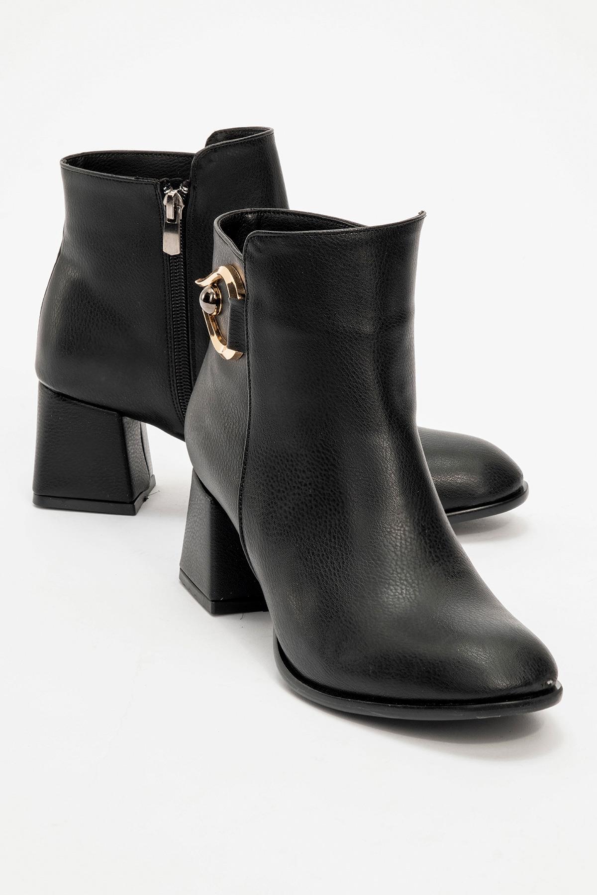 Kaydırmaz Tokalı Kadın Bot SİYAH CİLT - Görsel 3