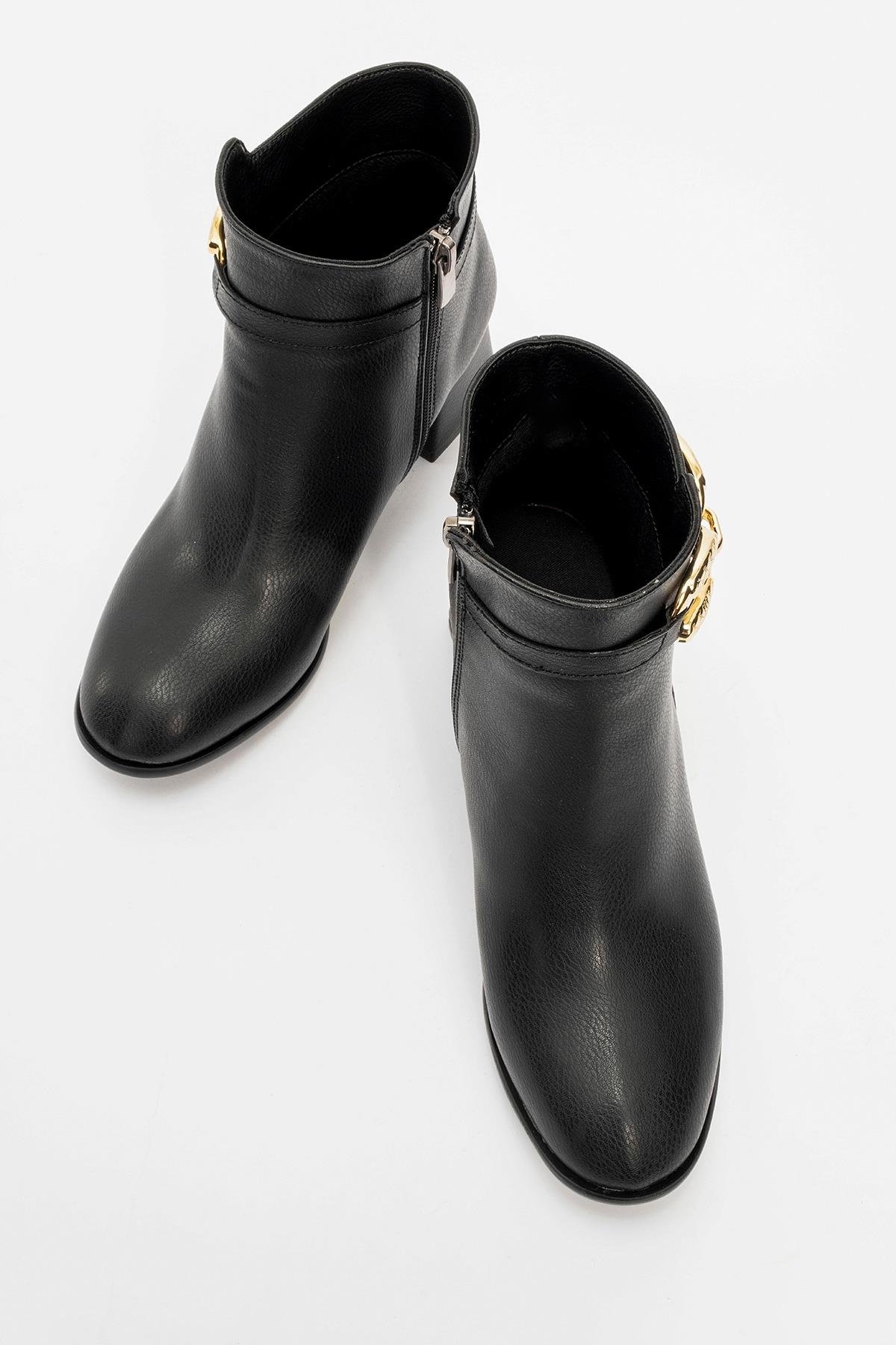 Kaydırmaz Tokalı Kadın Bot SİYAH CİLT - Görsel 6